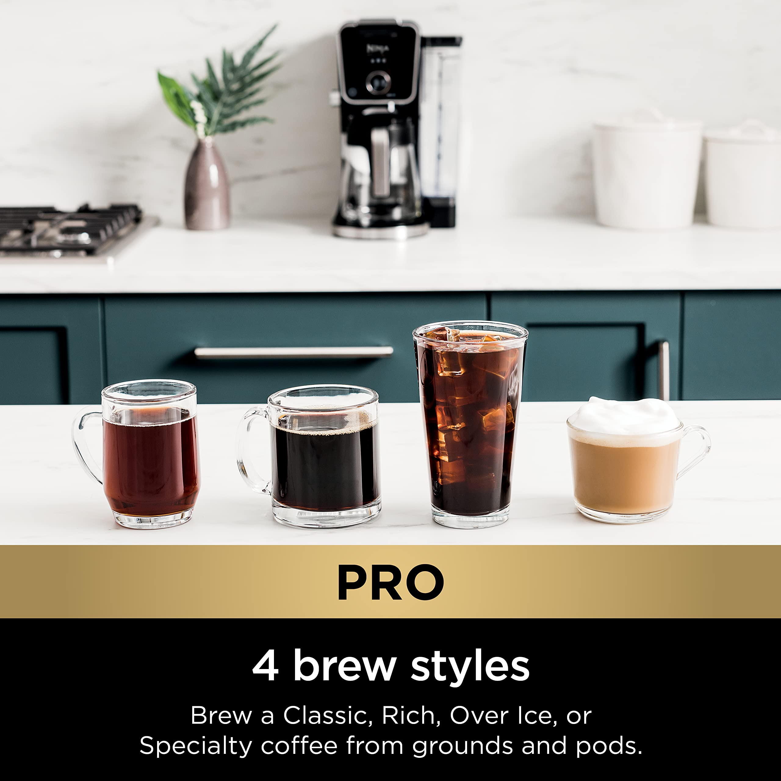 Ninja Cfp301 Dualbrew Pro Specialty 12-Cup Coffee Maker With Glass Carafe, Single-Serve, Grounds, Compatible With K-Cup Pods, Wi