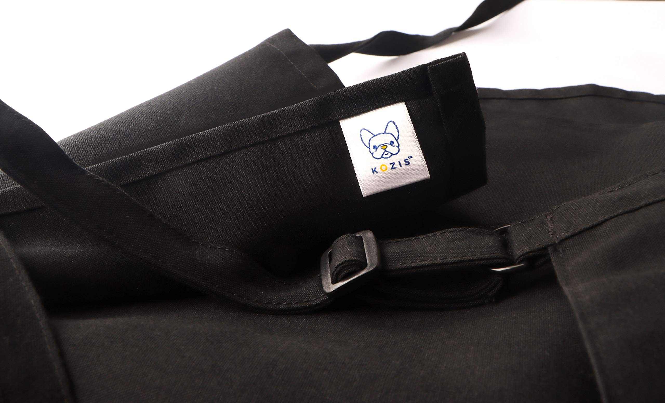 Kozis Bib Apron, Mjs Cotton-Rich Polyester, One Size, Black