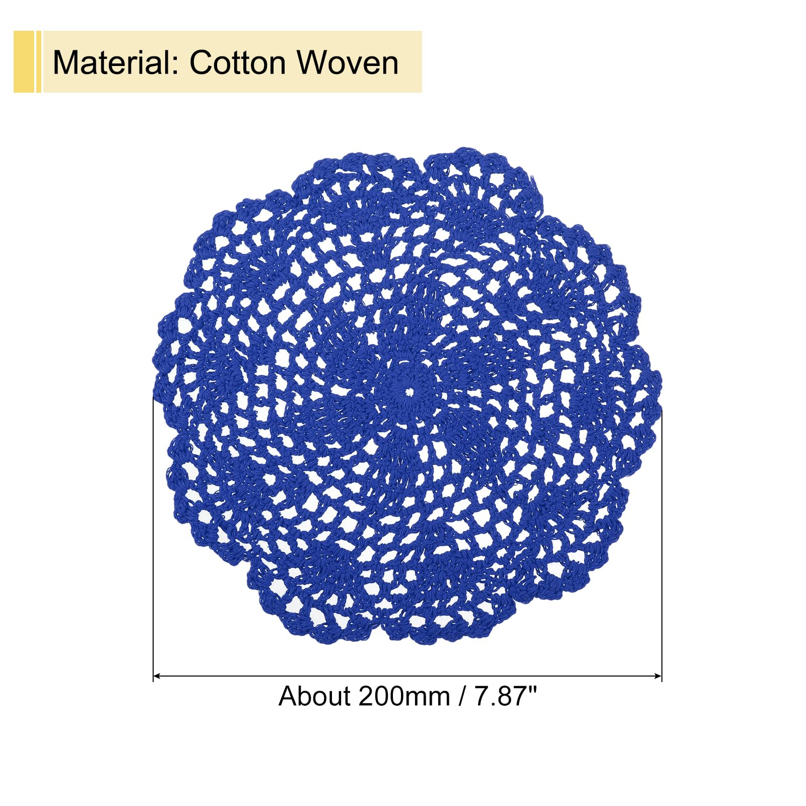 Uxcell Crochet Doilies, 8Pcs 8 Inch - Handmade Crochet Cotton Coaster, Round Lace Placemats With Floral Patterns For Wedding Par