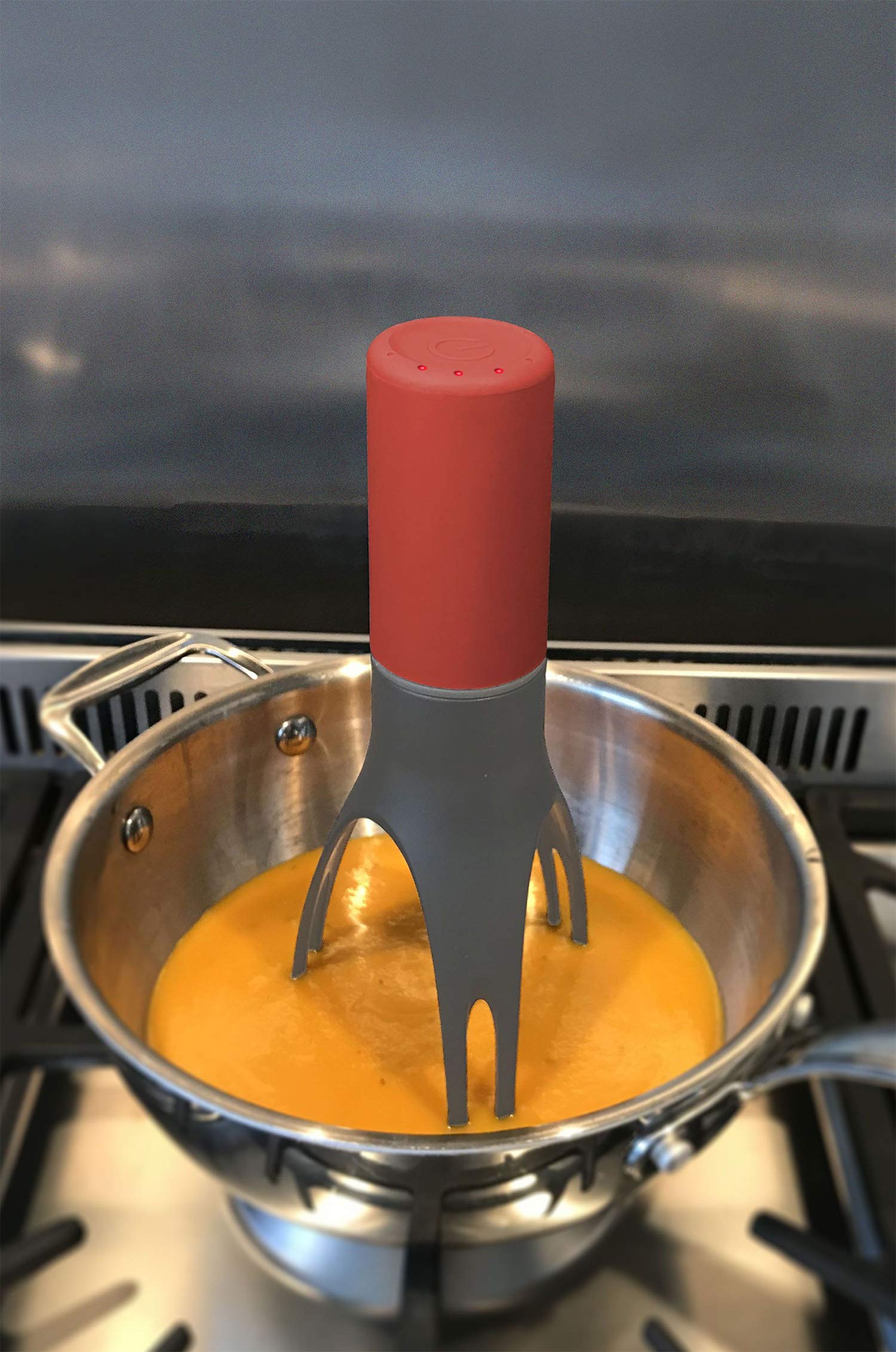 Uutensil Stirr - The Unique Automatic Pan Stirrer - With Led Speed Indicator, Red