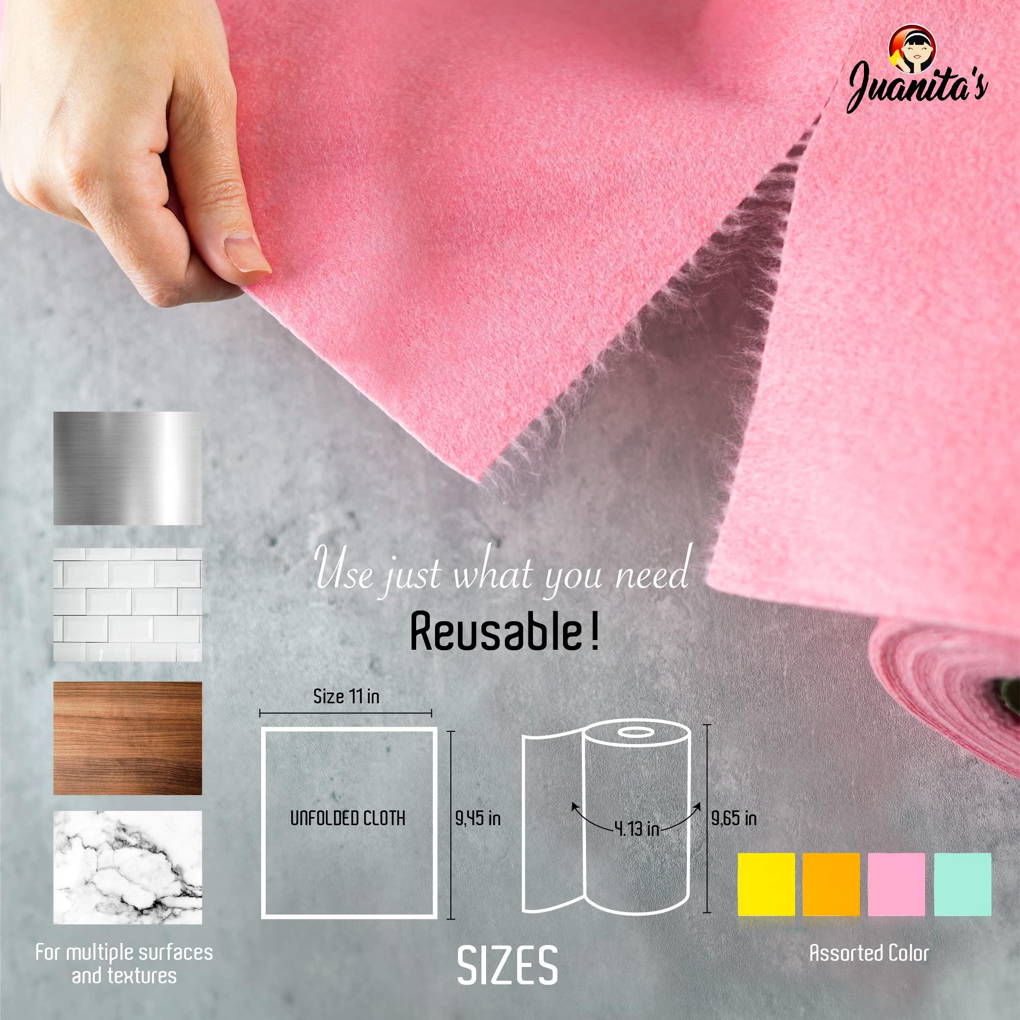 Juanitas, Un Paper Towels, Reusable Paper Towels, Reusable Paper Towels Washable Rolls, Cloth Paper Towels, From Cellulose, Ultr
