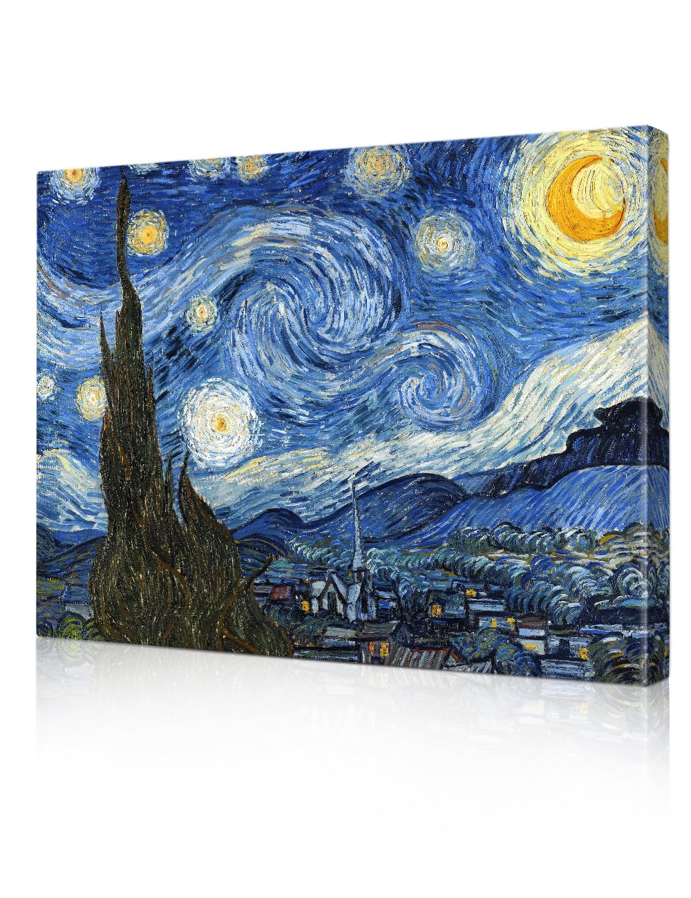 Decorarts - Starry Night - Vincent Van Gogh Reproductions. Oversize Giclee Canvas Print Wall Art For Home Wall Decor. 40X30 In