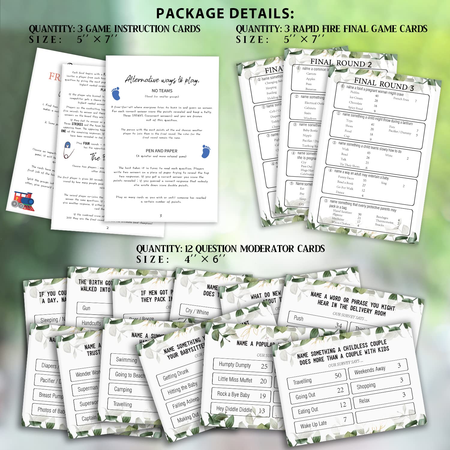 Baby Shower Friendly Feud Quiz, Family Feud Quiz, Baby Shower Game Night, Baby Shower Group Game, Mother To Be Party Game, Eucal