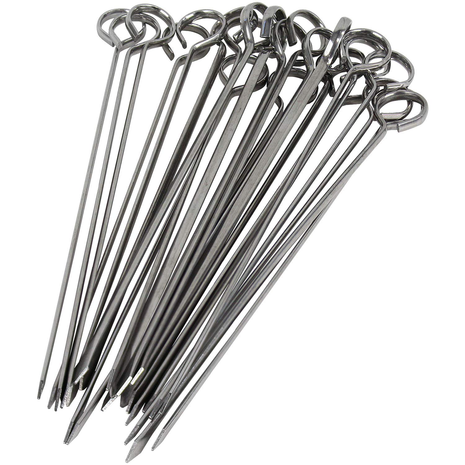 Blue Donuts 24 Pack Kabob Skewers For Grilling 8 Inch - Bbq Grill Grilling Accessories, Stainless Steel, Pack Of 24