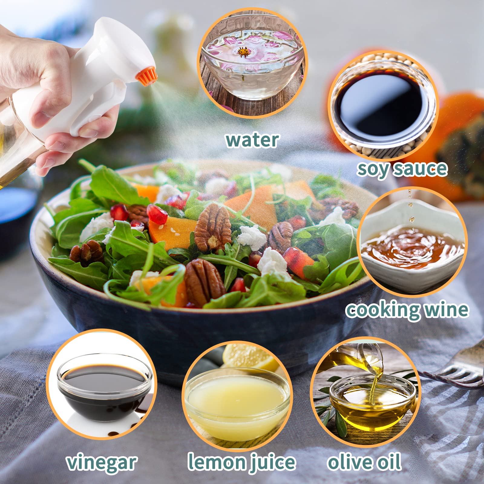 Oil Sprayer for Cooking  Olive Oil Sprayer  2 Pcs Olive Oil Spray Bottle  230mL Oil Sprayer for Air Fryer Olive Oil Mister Spray Bottle for Cooking BBQ Salad Large Capacity Durable Glass Oil Spritzer