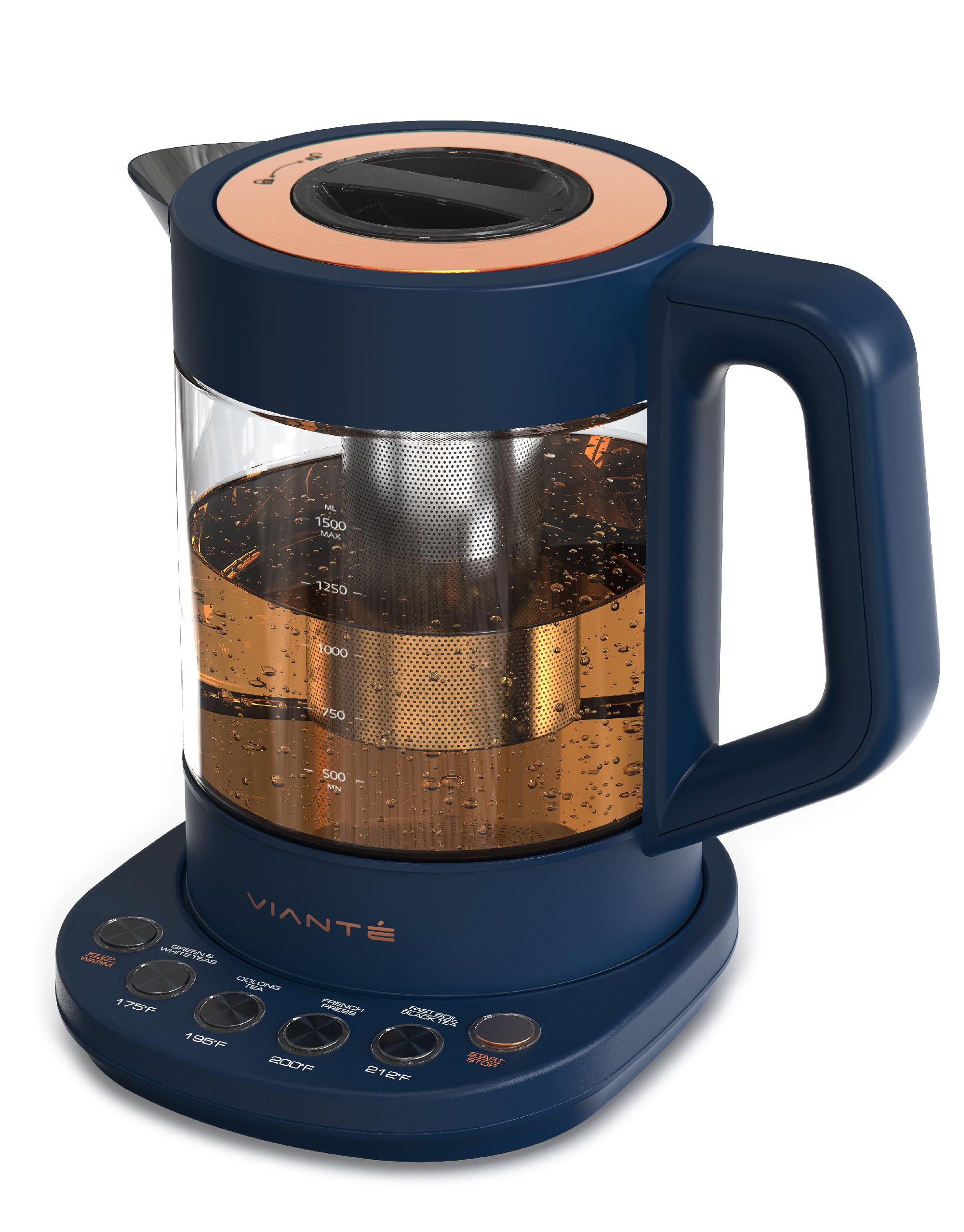 Viant   Electric Kettle With Tea Infuser For Loose Leaf Tea. Hot Tea Maker With Temperature Control And Automatic Shut Off. Tea