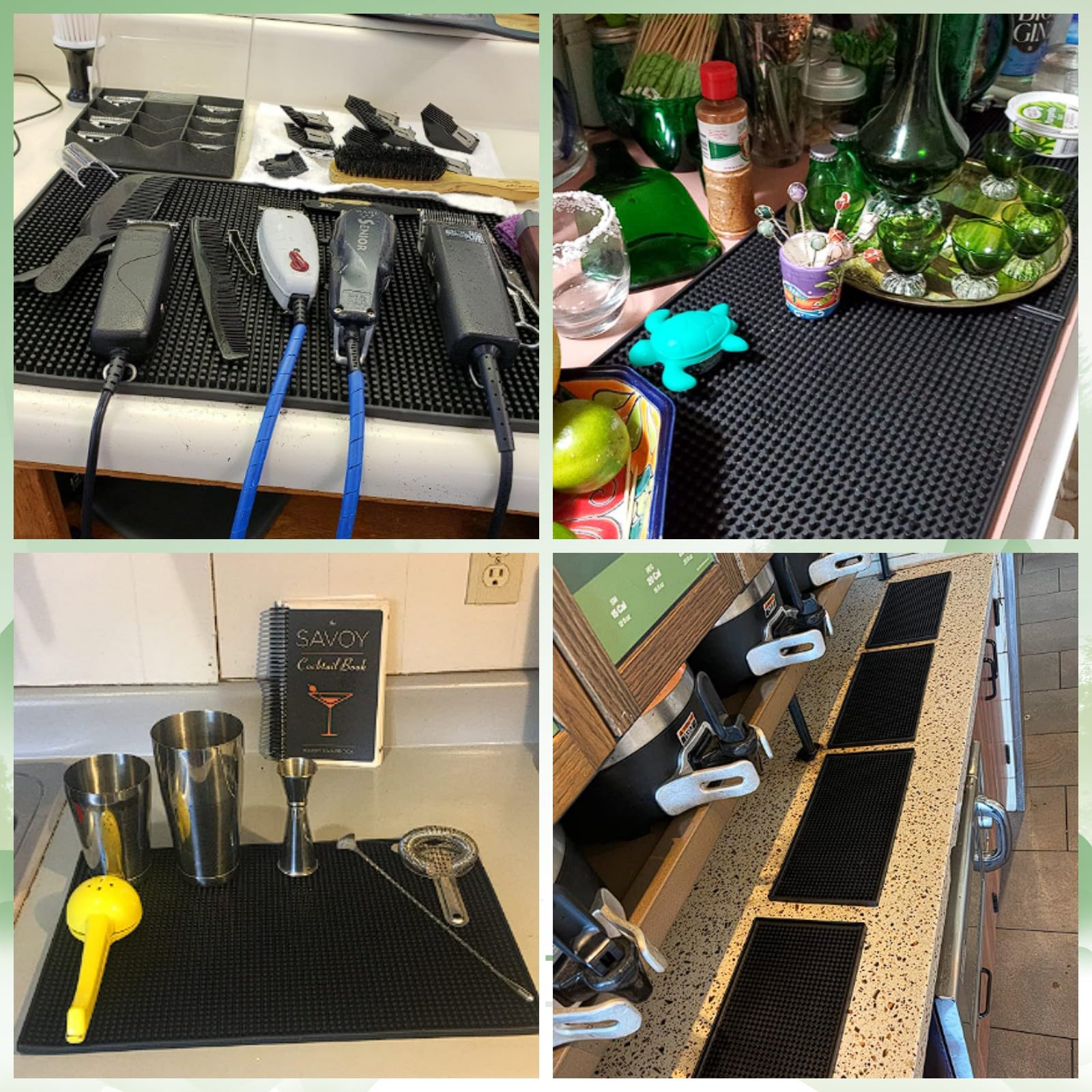 Golashfun Rubber Barber Mat & Bar Mat 18 X 12 Inch,Hairdressing Tool Mat,Electric Push Clipper Non-Slip Pvc Bar Service Mats Fle