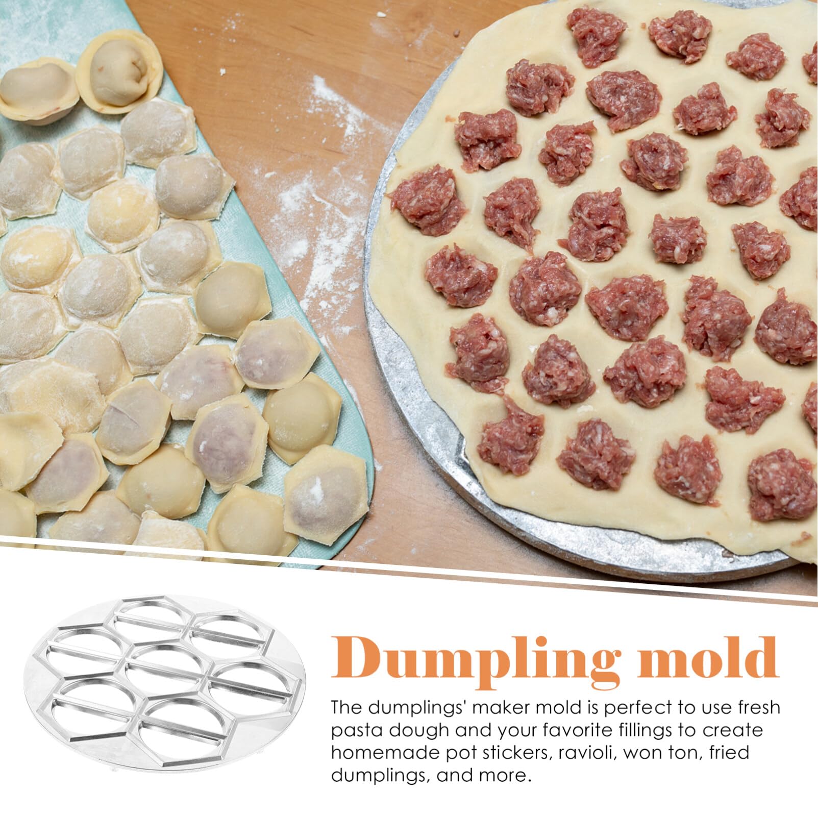 Luxshiny Russian Ravioli Maker Dumplings Pelmeni Maker Metal Pelmeni 14 Holes Pelmeni Meat Dumplings Maker Siberian Pelmeni Meat