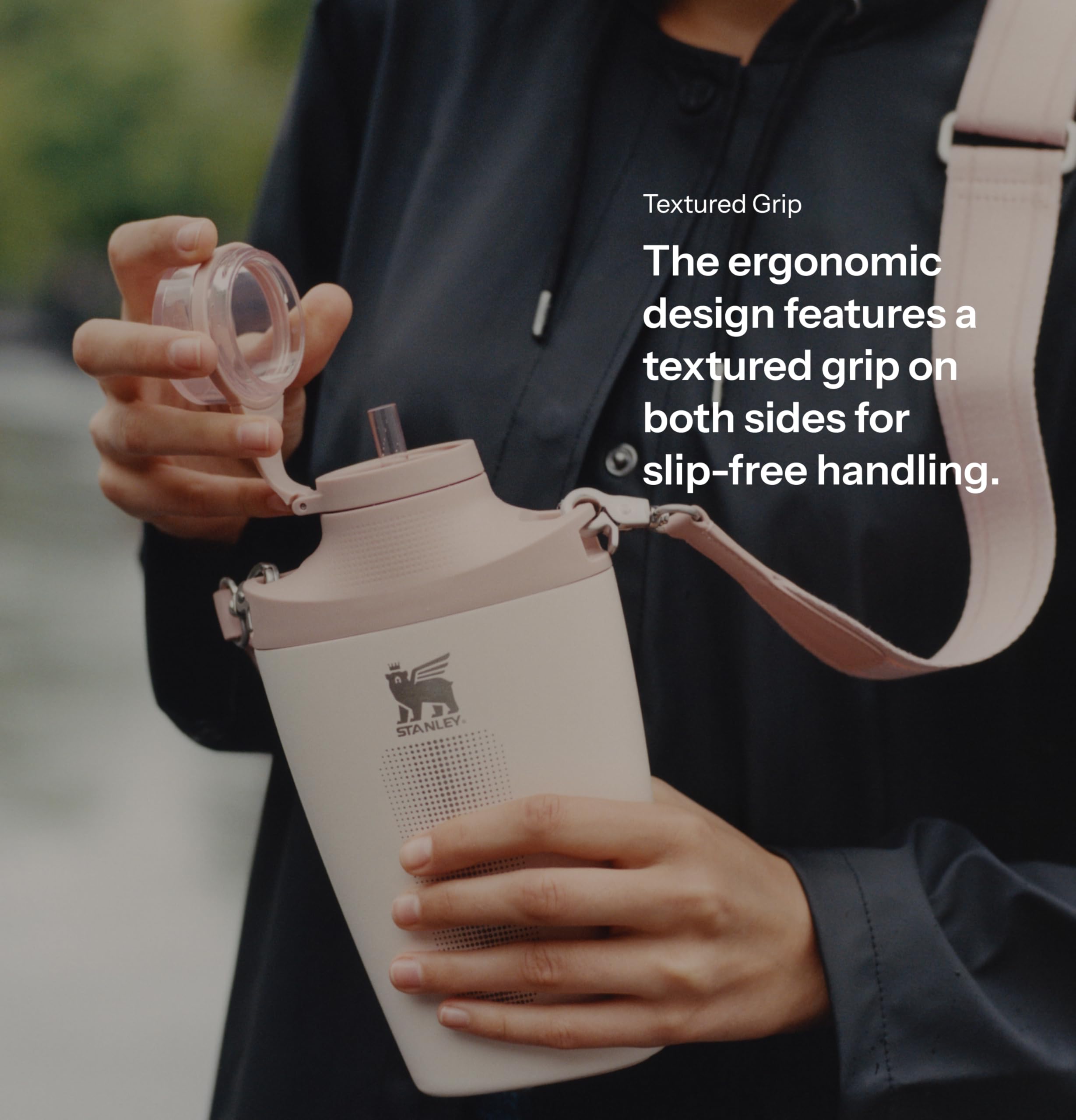 Stanley Cross Bottle | 23 Oz Travel Bottle With Jacquard Strap | Leakproof Tritan Lid With Removable Straw | Recycled Stainless