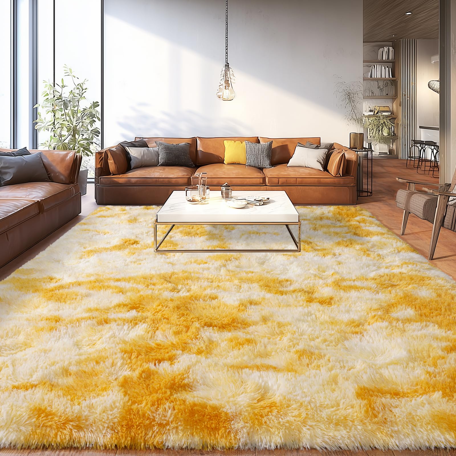 Upgrade Non-Slip Plush Rugs for Living Room, Soft Shaggy Carpets for Living Room, Fuzzy Rugs for Kids Room, Perfect Decor for M