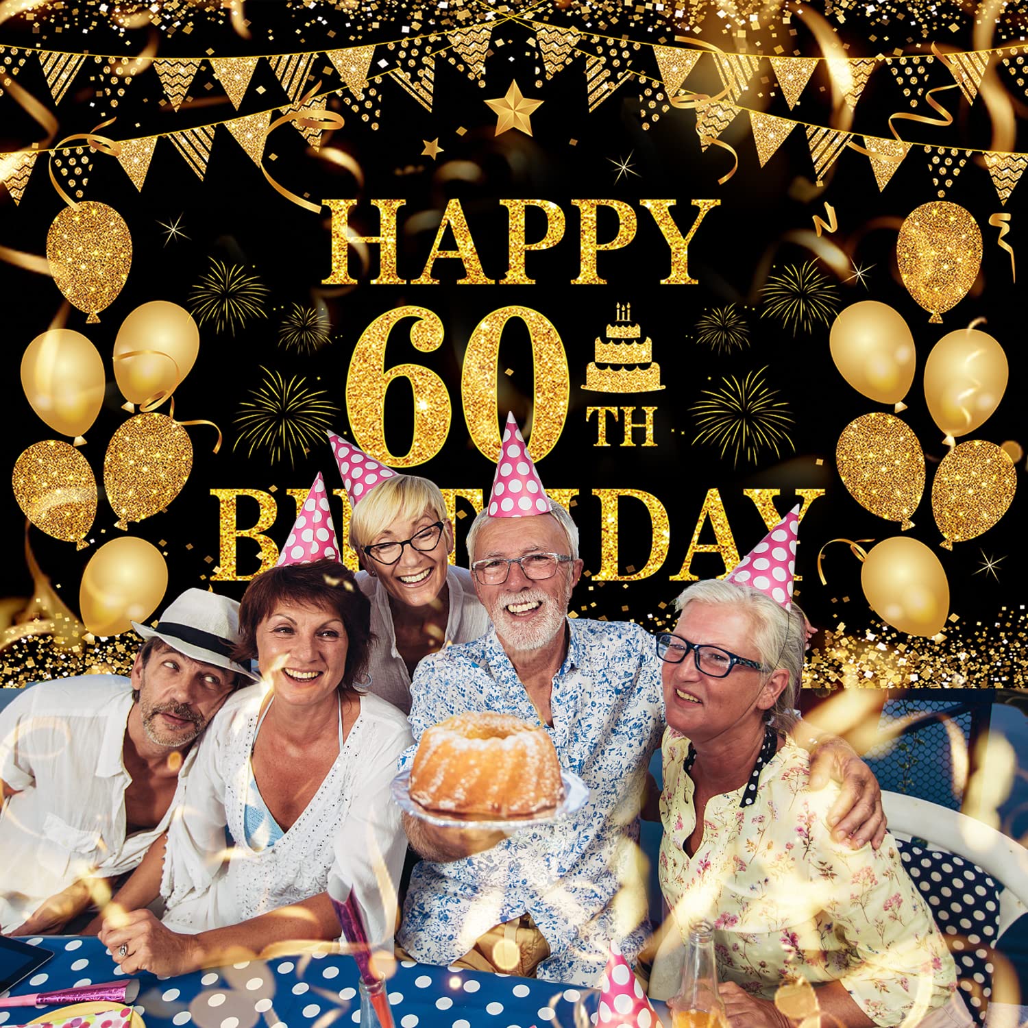 60Th Birthday Decorations For Men Women - Happy 60Th Birthday Banner Party Decorations Cheers To 60 Years Birthday Party Suppile