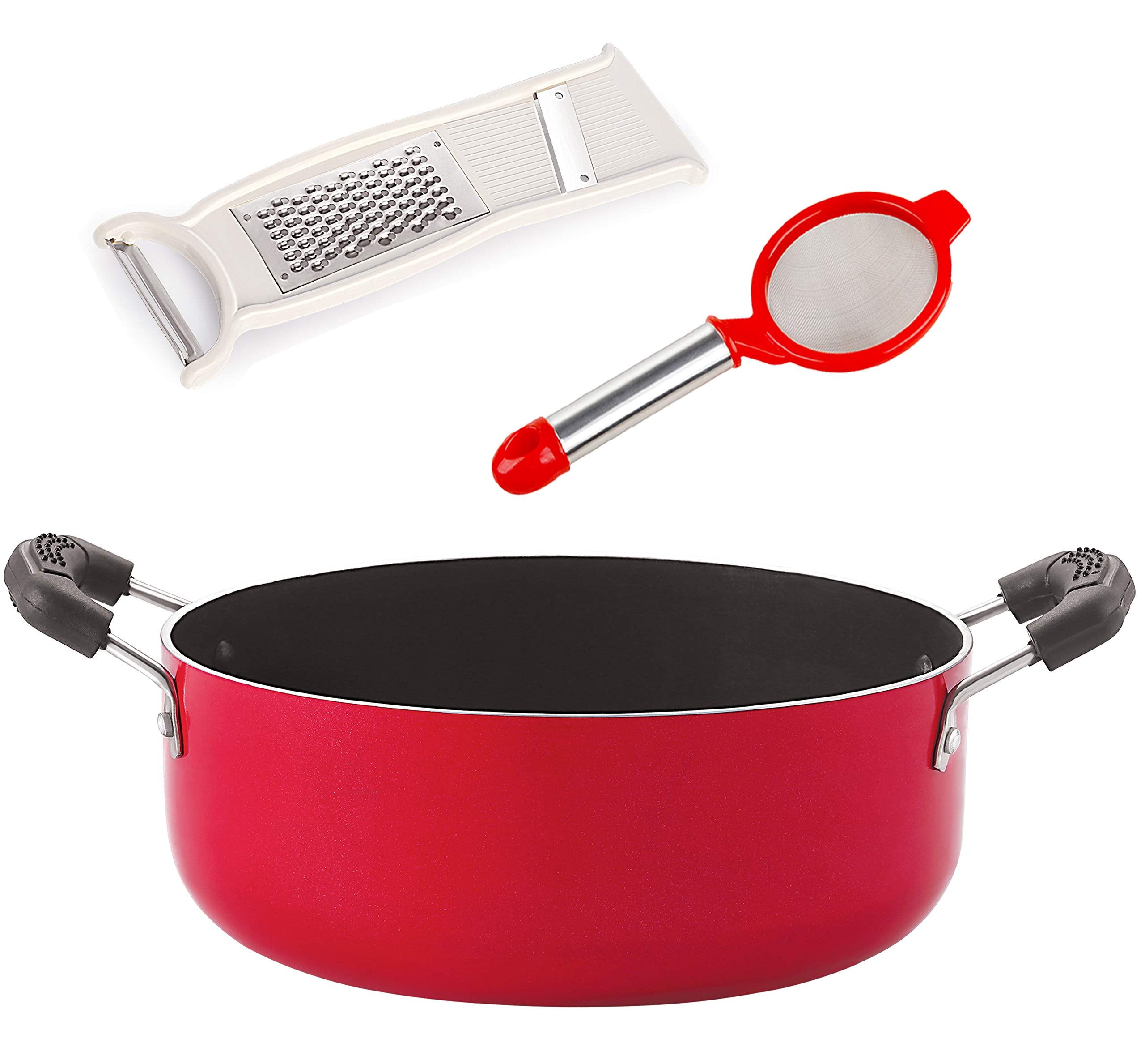 Nirlon NonStick Gas Comaptible Odor Free 3 Piece Kitchenware Set