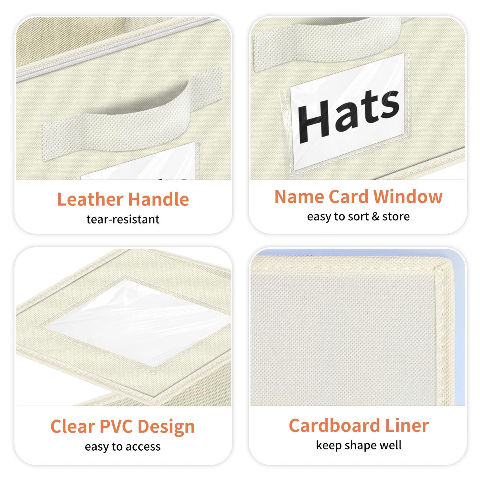 Hat Organizer for Baseball Caps - 2PCS Stackable Storage with Clear Window Lid, Flip-Top Access, Space-Saving Hat Box for Closet