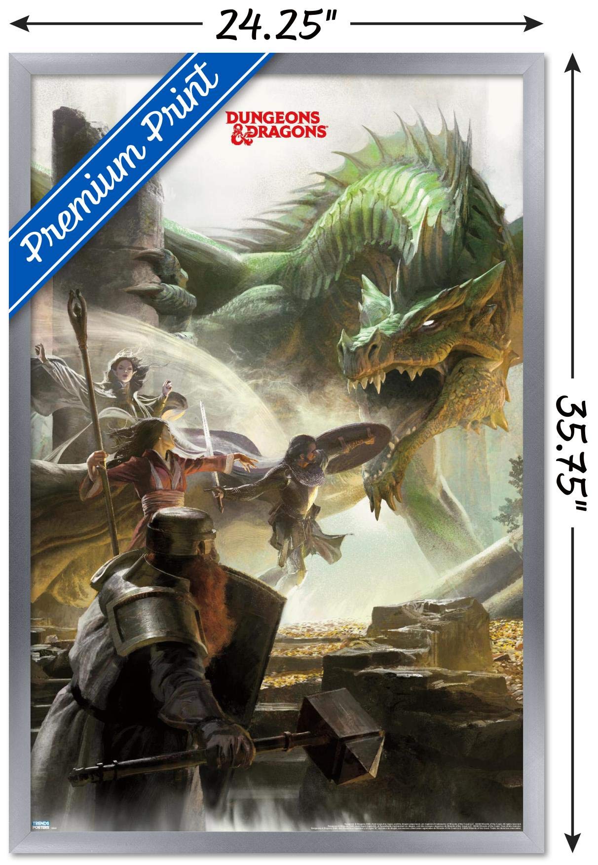 Trends International Dungeons And Dragons - Adventure Wall Poster, 22.375'' X 34'', Silver Framed Version