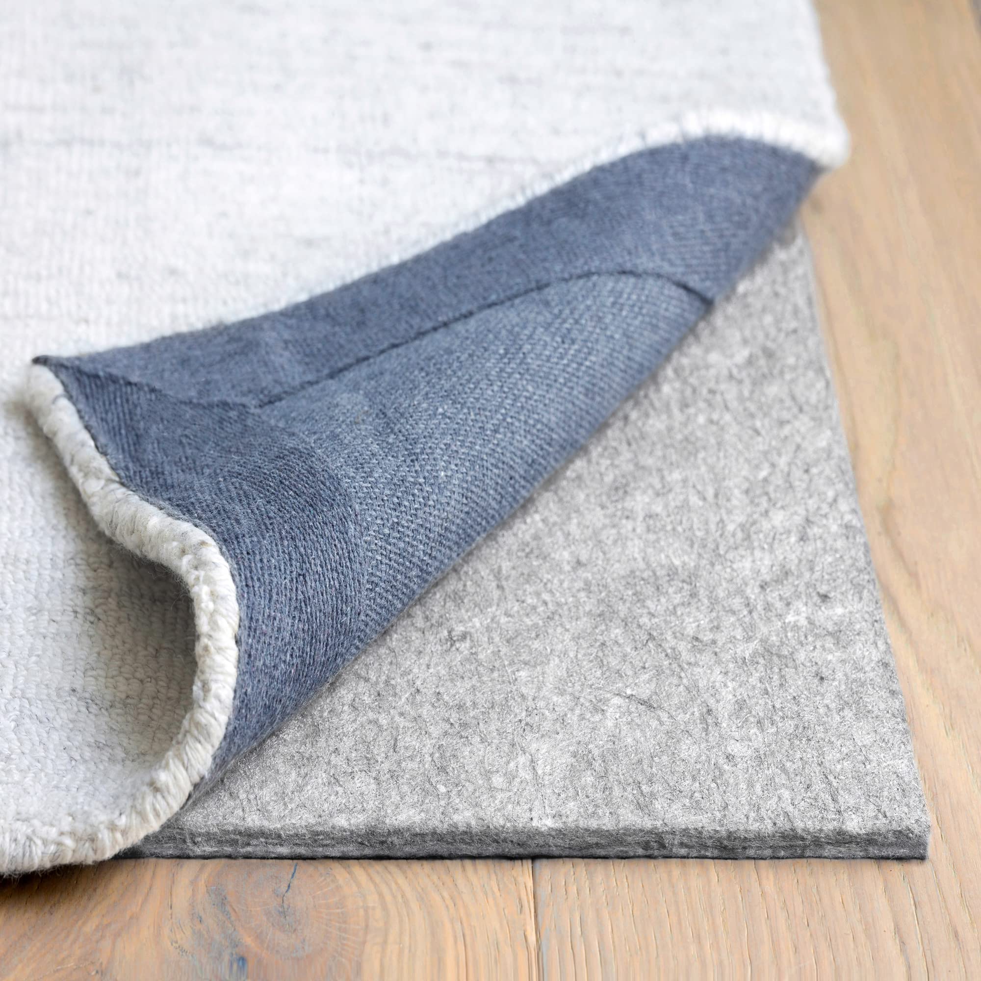 RUGPADUSA - Dual Surface - 6 Square - 3/8 Thick - Felt + Rubber - Enhanced Non-Slip Rug Pad - Adds Comfort and Protection - for