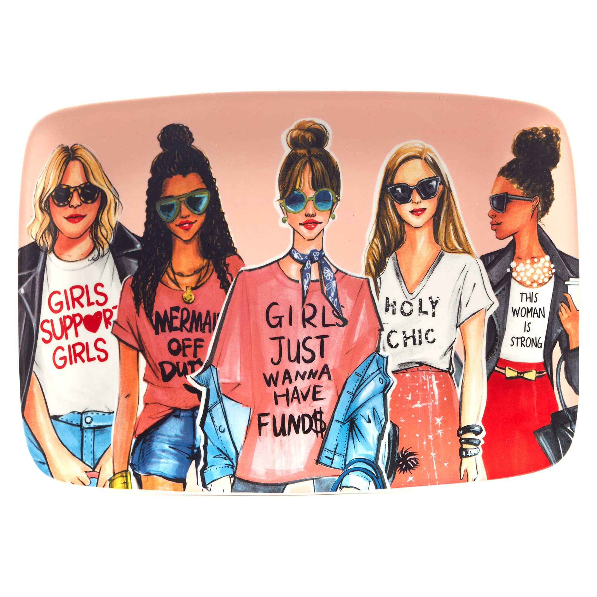 Certified International Girlfriends Rectangular Platter, 14.2'' X 10.5''