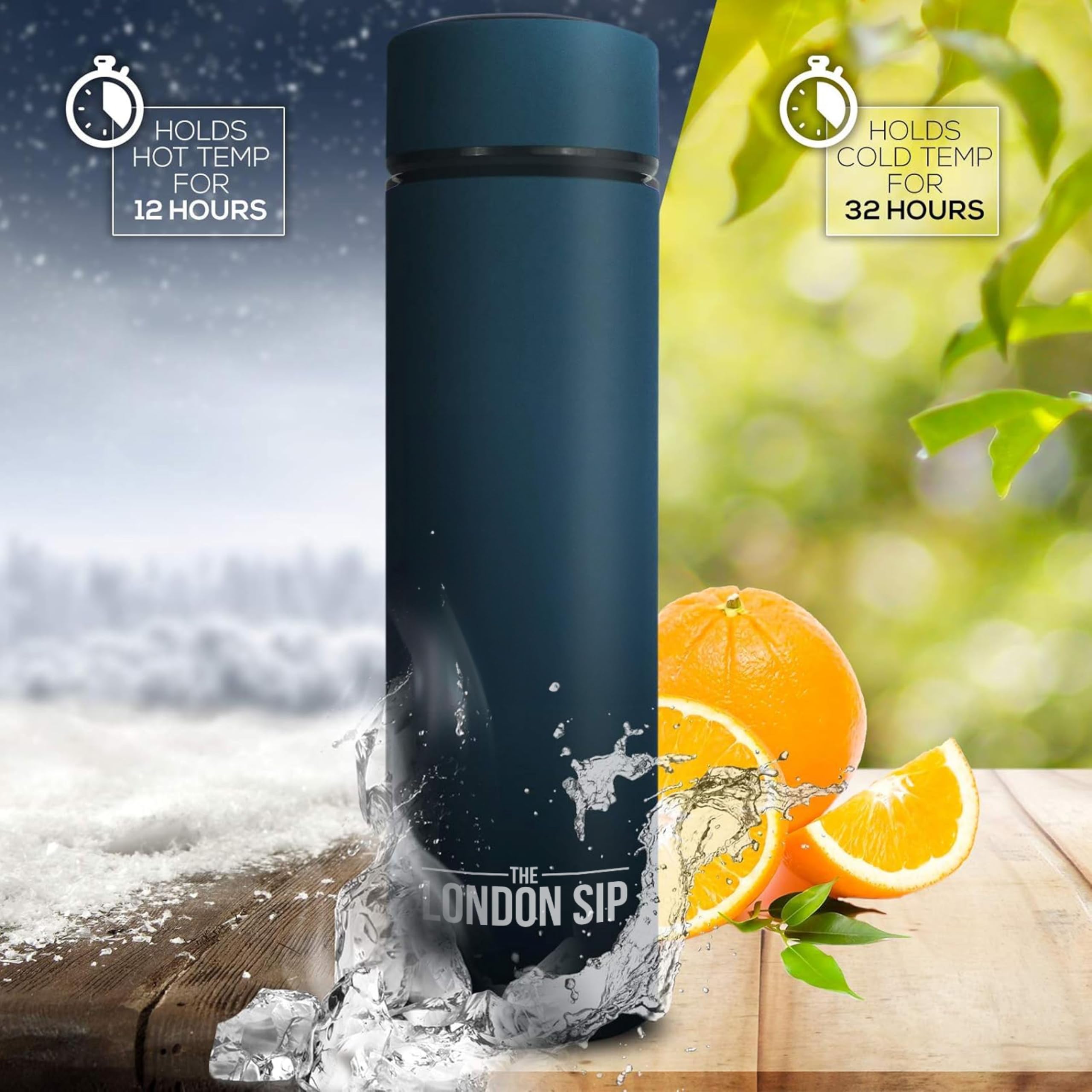 Here & Now Tea Infuser Bottle | Water Bottle With Tea Infuser Set | Stainless Steel Tea Infuser Travel Mug | Tea Bottle With Inf