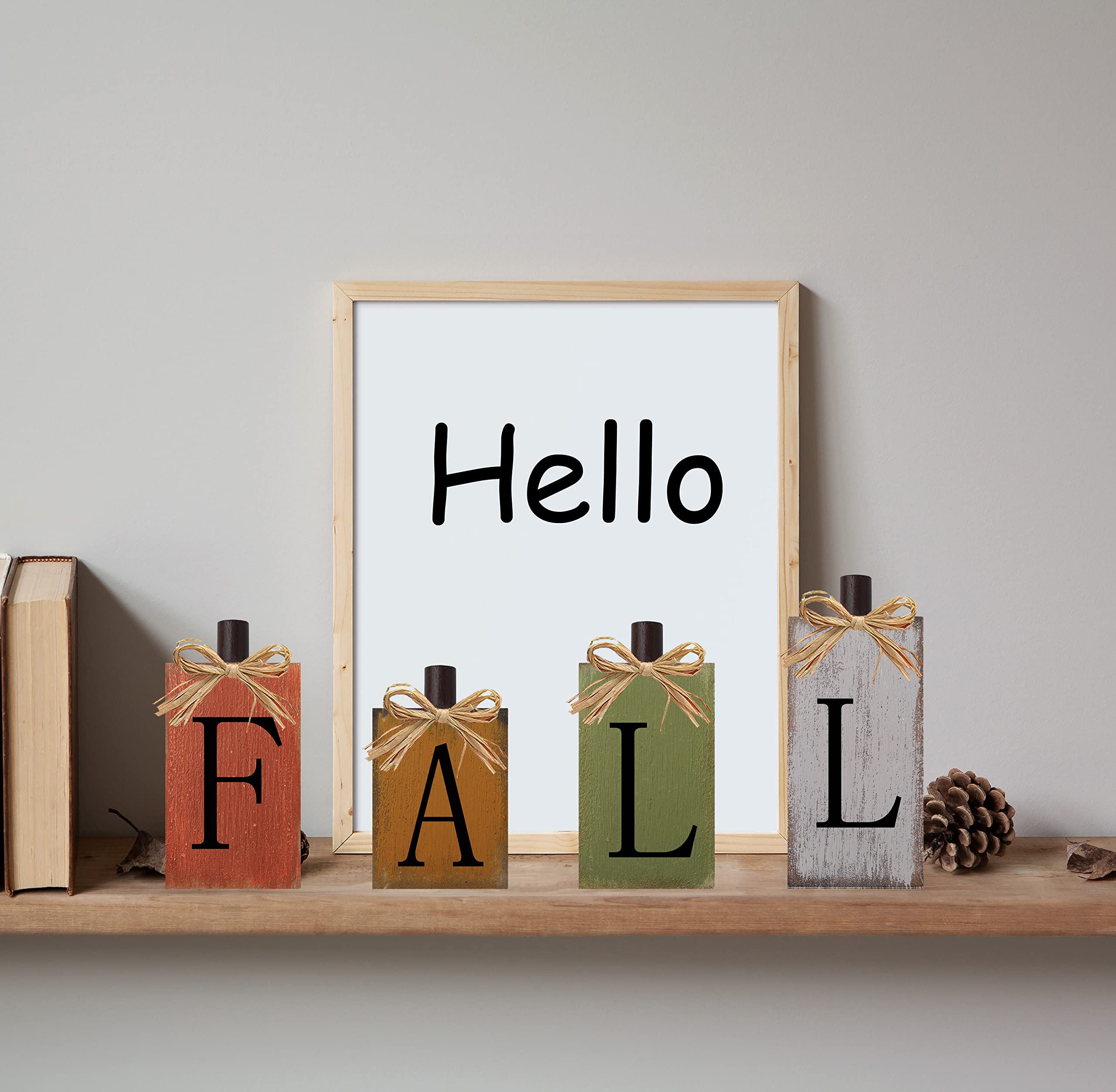 Fall Decorations for Home Thanksgiving Signs Wooden Table Sign Vintage Farmhouse Block Sign Harvest Fall Autumn Home Decor