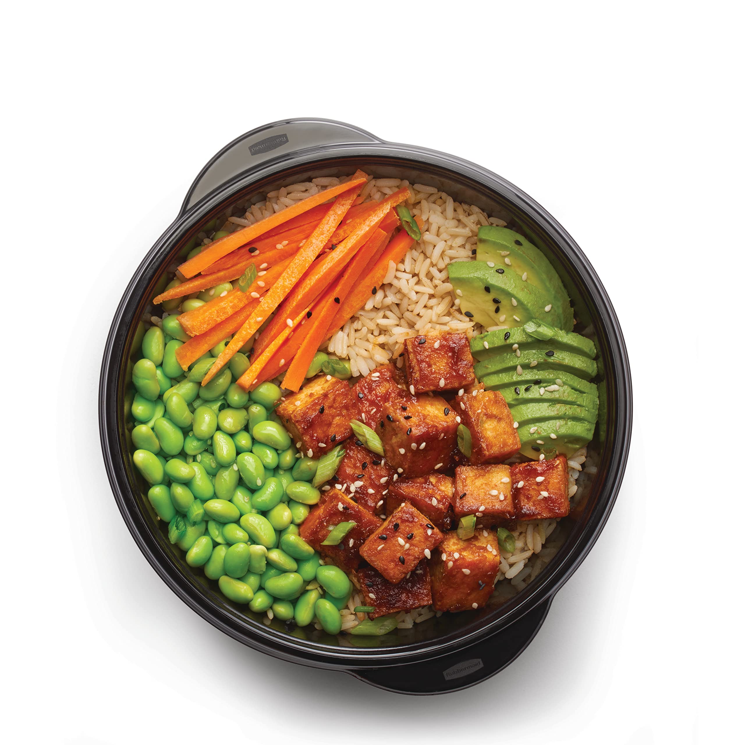 Rubbermaid Takealongs Food Storage Containers, 5 Cup, 8 Pack, Black