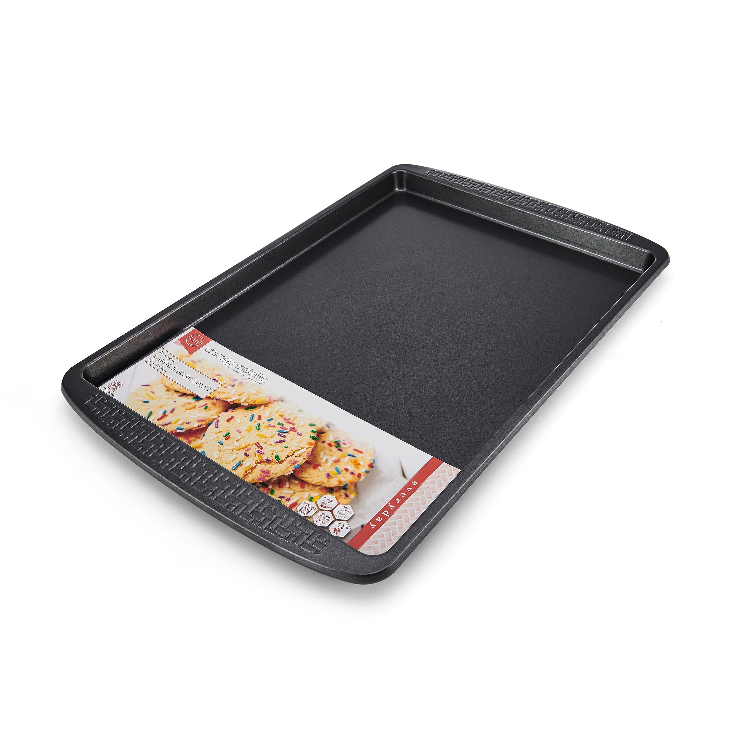 Chicago Metallic Everyday Non-Stick Large Baking Cookie Sheet. Perfect For Making Cookies, One-Pan Meals, Roasted Vegetables, An