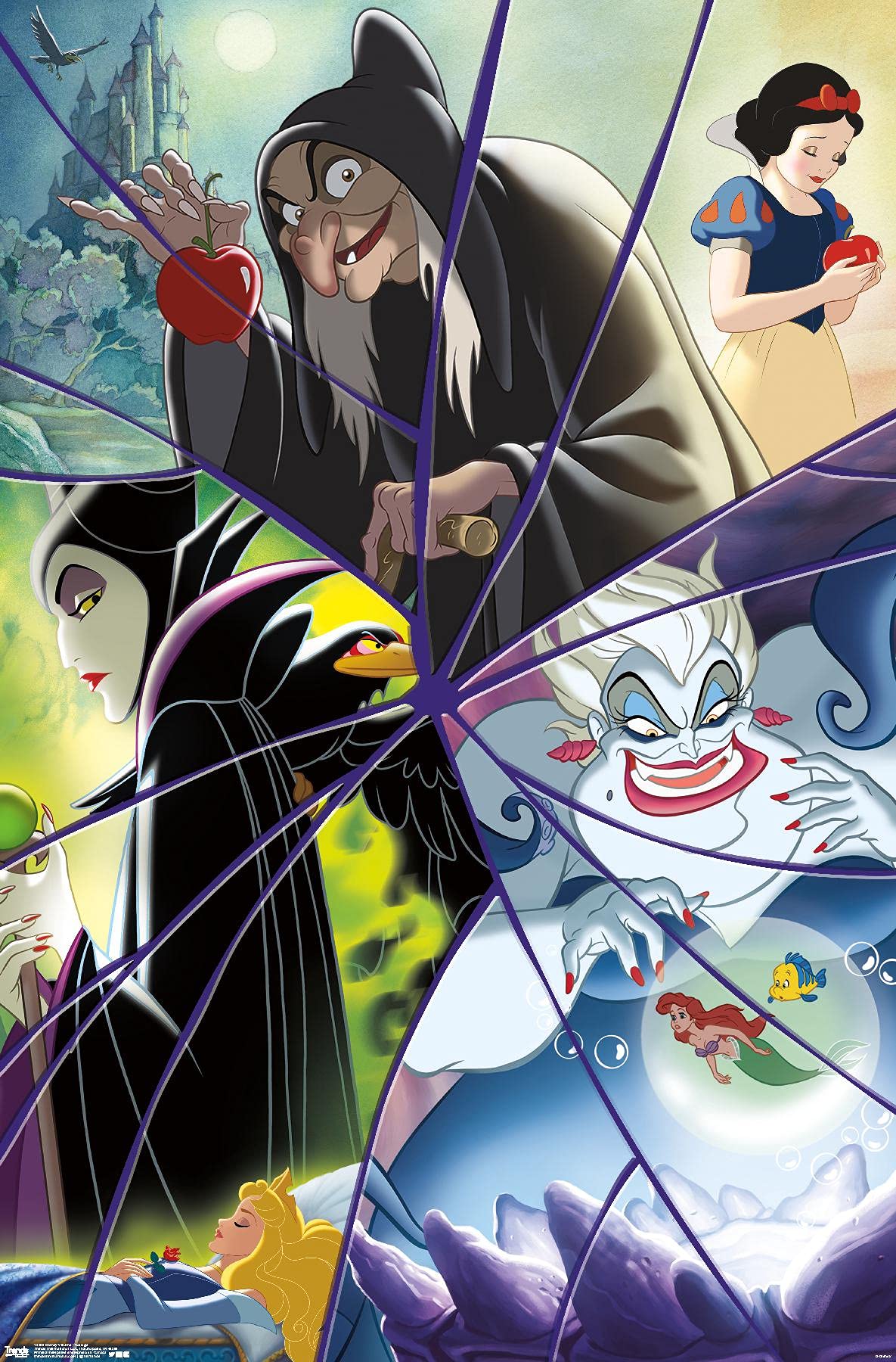 Trends International Disney Villains - Collage Wall Poster, 22.375'' X 34'', Unframed Version