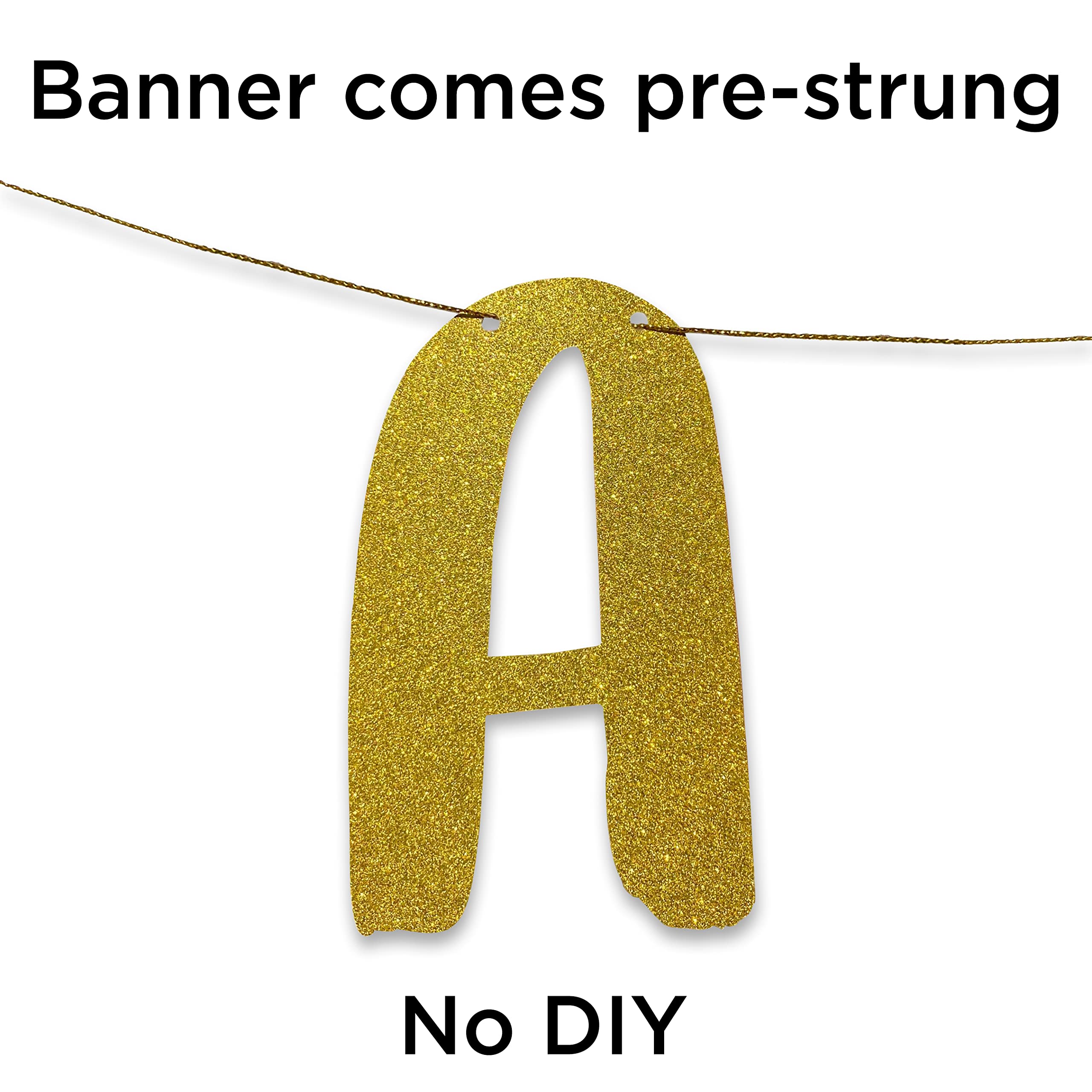 50 Never Looked So Good Gold Glitter Banner - 50Th Anniversary And Birthday Party Decorations