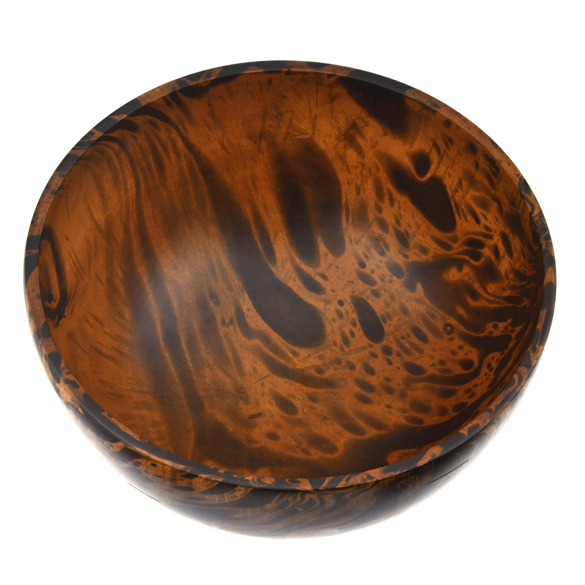 Aeravida Versatile 10 Inches Mango Tree Wood With Dark Stain Kitchen D  Cor Serving Bowl | Decorative Wood Serving Bowl | Mango