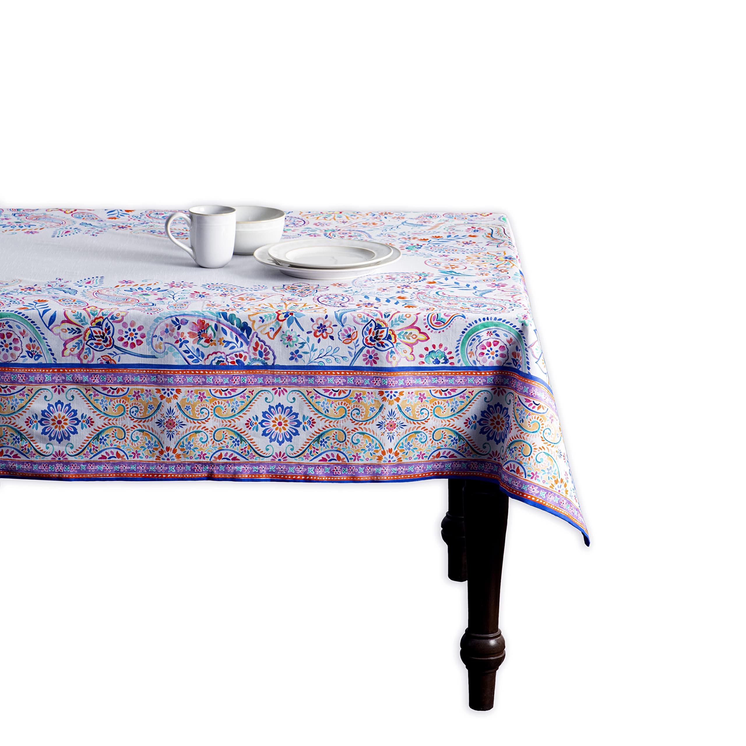 Maison D' Hermine Table Cover 100% Cotton 60''X108'' Decorative Tablecloth Washable Rectangle Tablecloths For Gifts, Dining, Hom