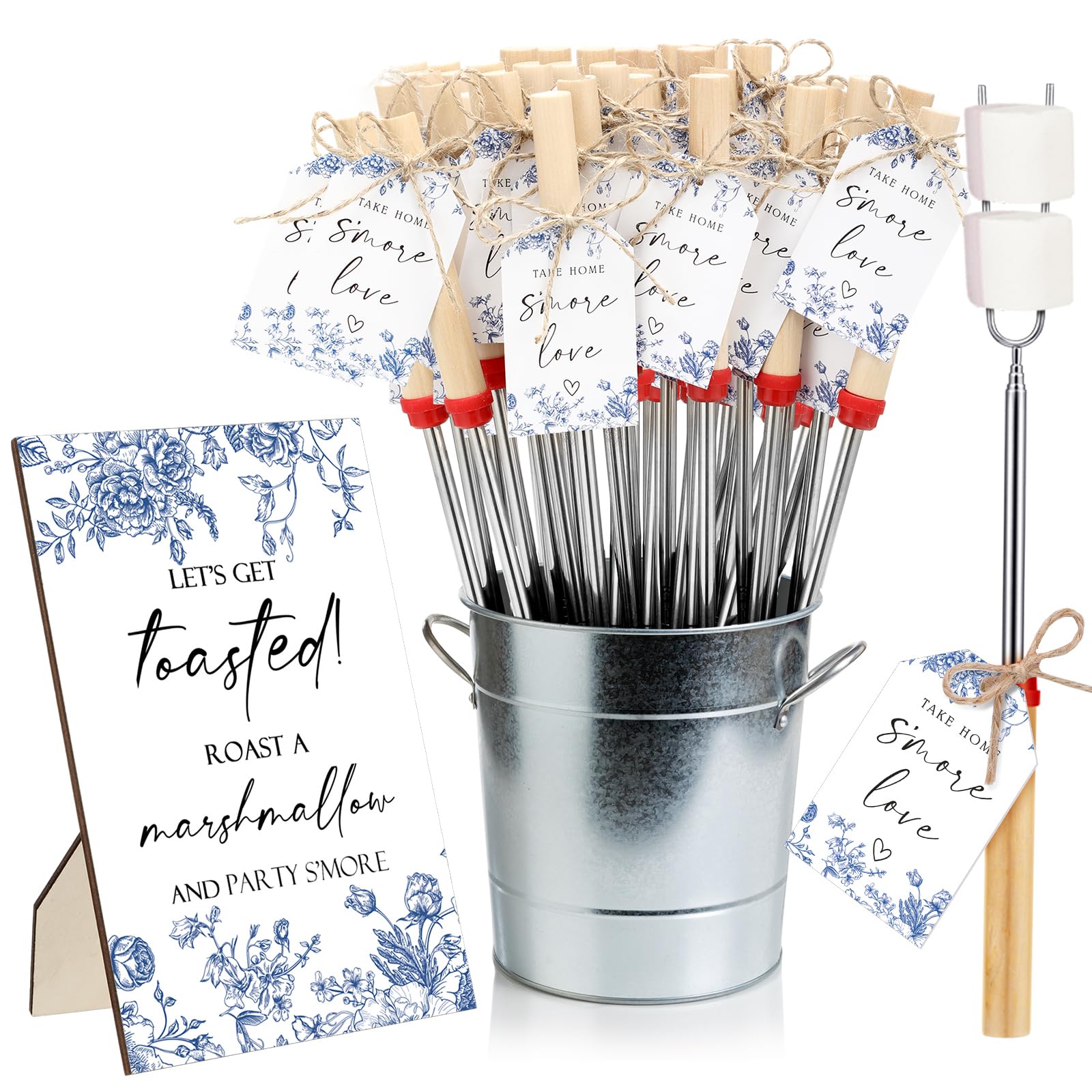 Tioncy 24 Sets S mores Party Favors for Guests Something Blue Before I Do Bridal Shower Favor Include S mores Sticks Barbecue Sk