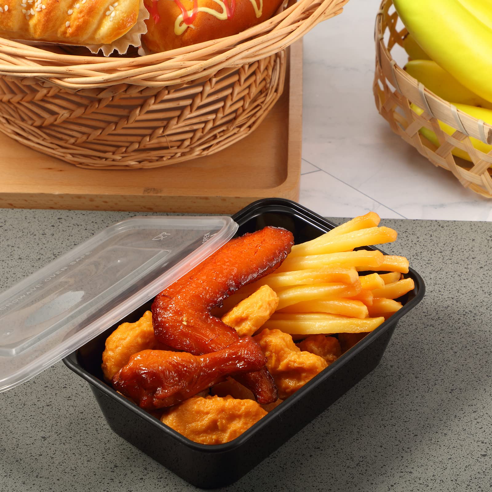Sawysine 100 Pcs Plastic Meal Prep Containers Microwavable Food Storage Containers Reusable Lunch Bowls With Lid Stackable Dispo