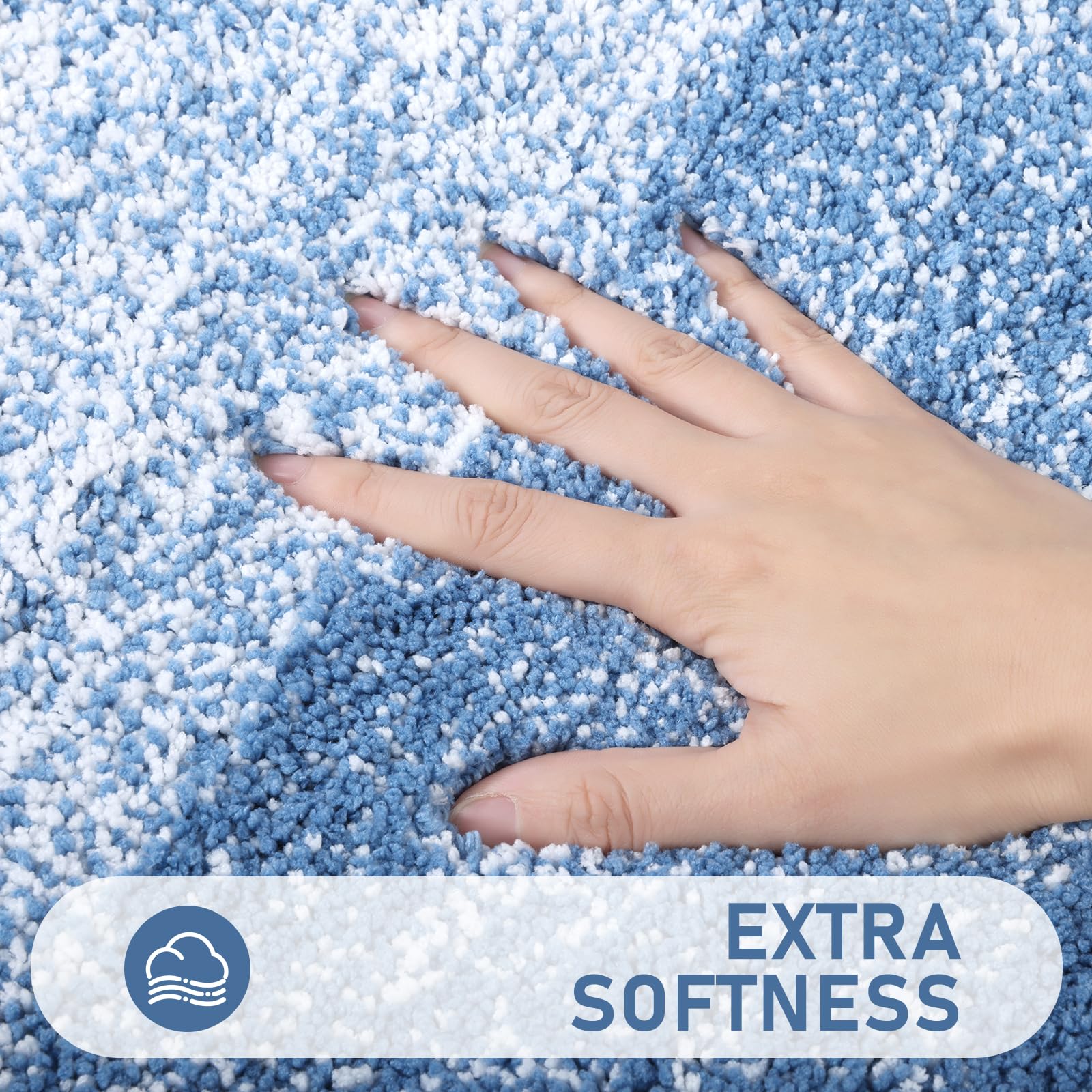 Bsmathom Bathroom Rugs Sets 5 Piece With Toilet Cover, Plush Shaggy Microfiber Bath Mats For Bathroom, Washable Bath Rugs With U