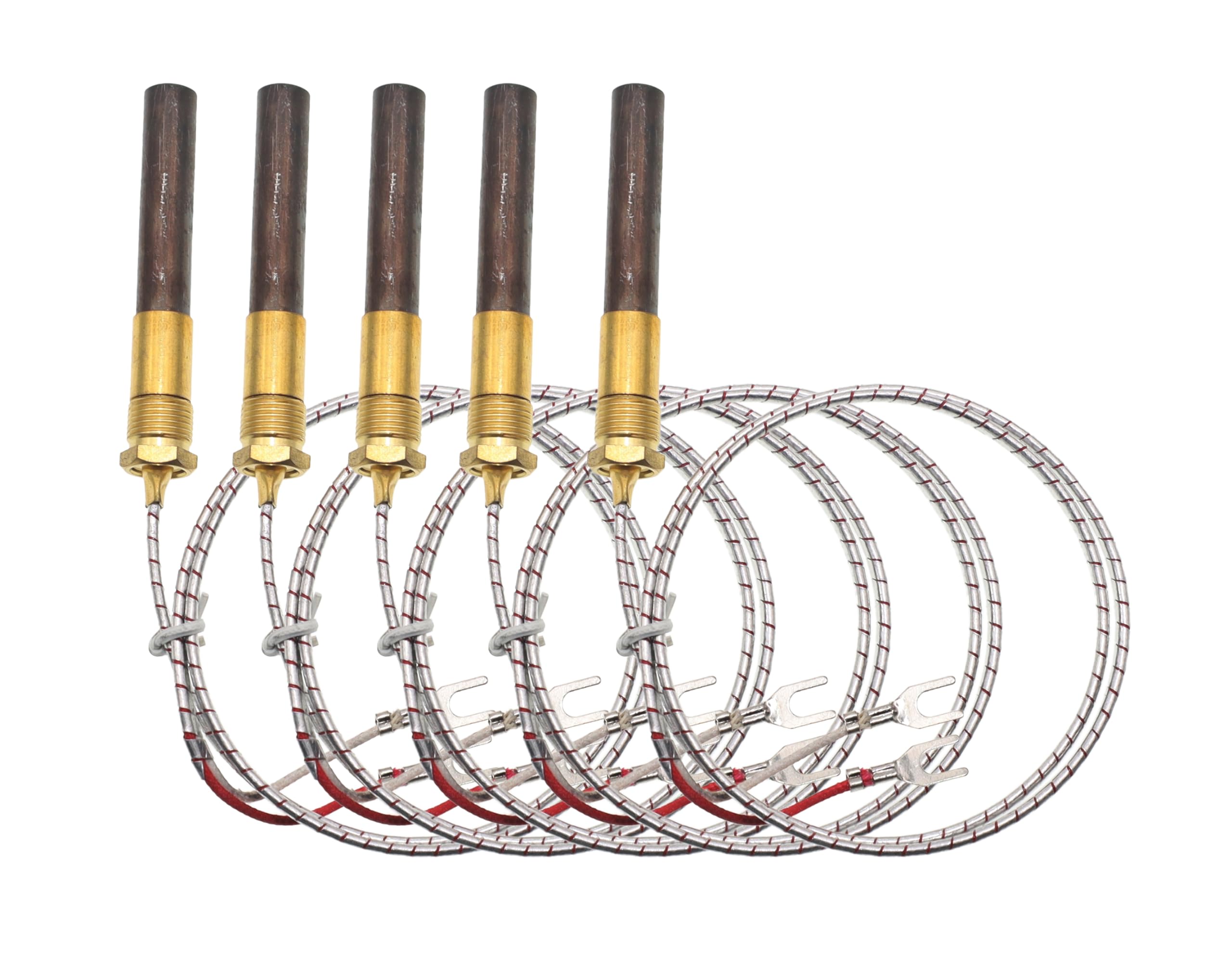 5 Pcs 24'' Aluminum 750Mv Thermopile Generator Replacement For Fireplace Thermopile Replacement Fireplace&Stove Accessories,Fire