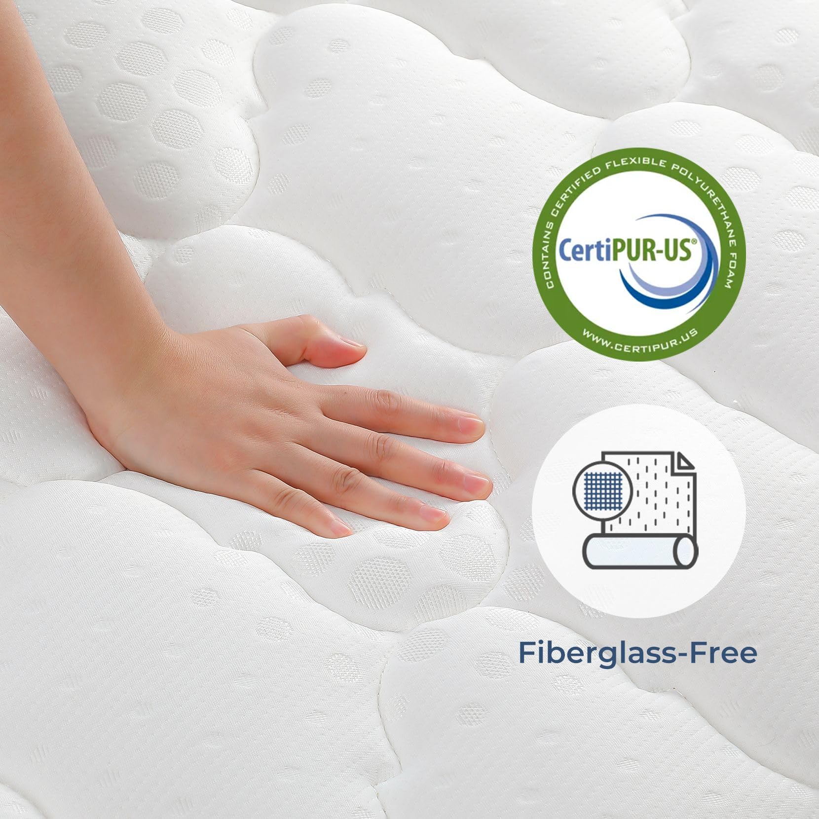 Vesgantti 8 Inch Multilayer Hybrid Full Mattress - Multiple Sizes & Styles Available  Ergonomic Design with Breathable Foam and Pocket Spring/Medium Plush Feel