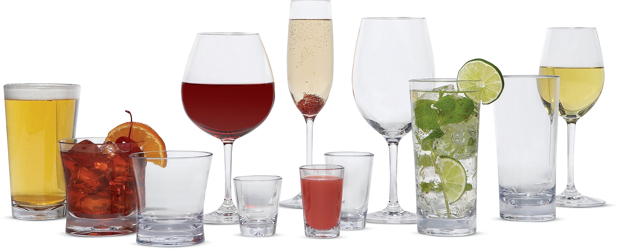Carlisle FoodService Products Alibi Round Glass Clear Glass for Restaurants  Catering  Kitchens  Plastic  1.8 Ounces  Clear