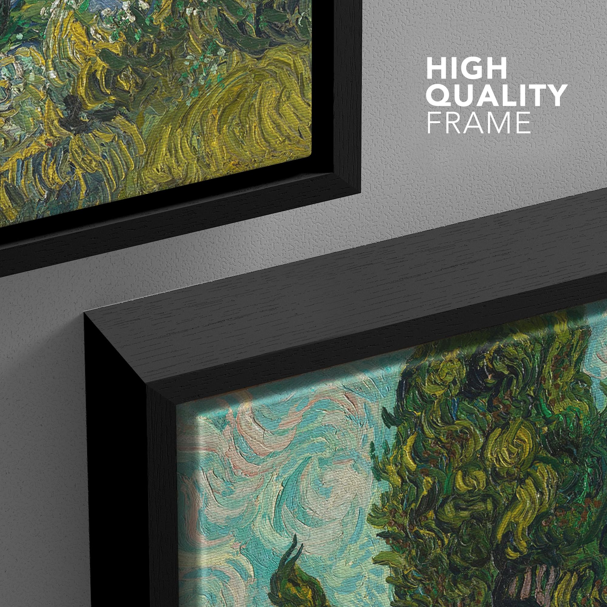 Wall26 Framed Canvas Print Wall Art Countryside Cypress Trees By Vincent Van Gogh Classic Historic Illustrations Fine Art Decora