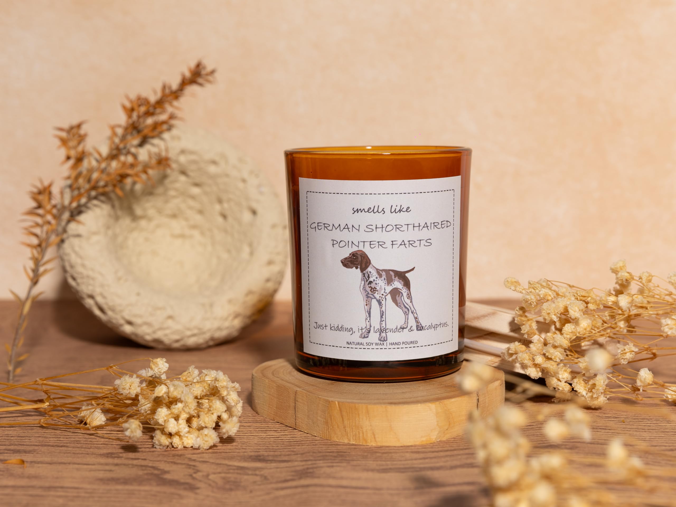 German Shorthaired Pointer Gifts, GSP Gift, Smells Like German Shorthaired Pointer Farts Candle - Lavender & Eucalyptus, Crafted