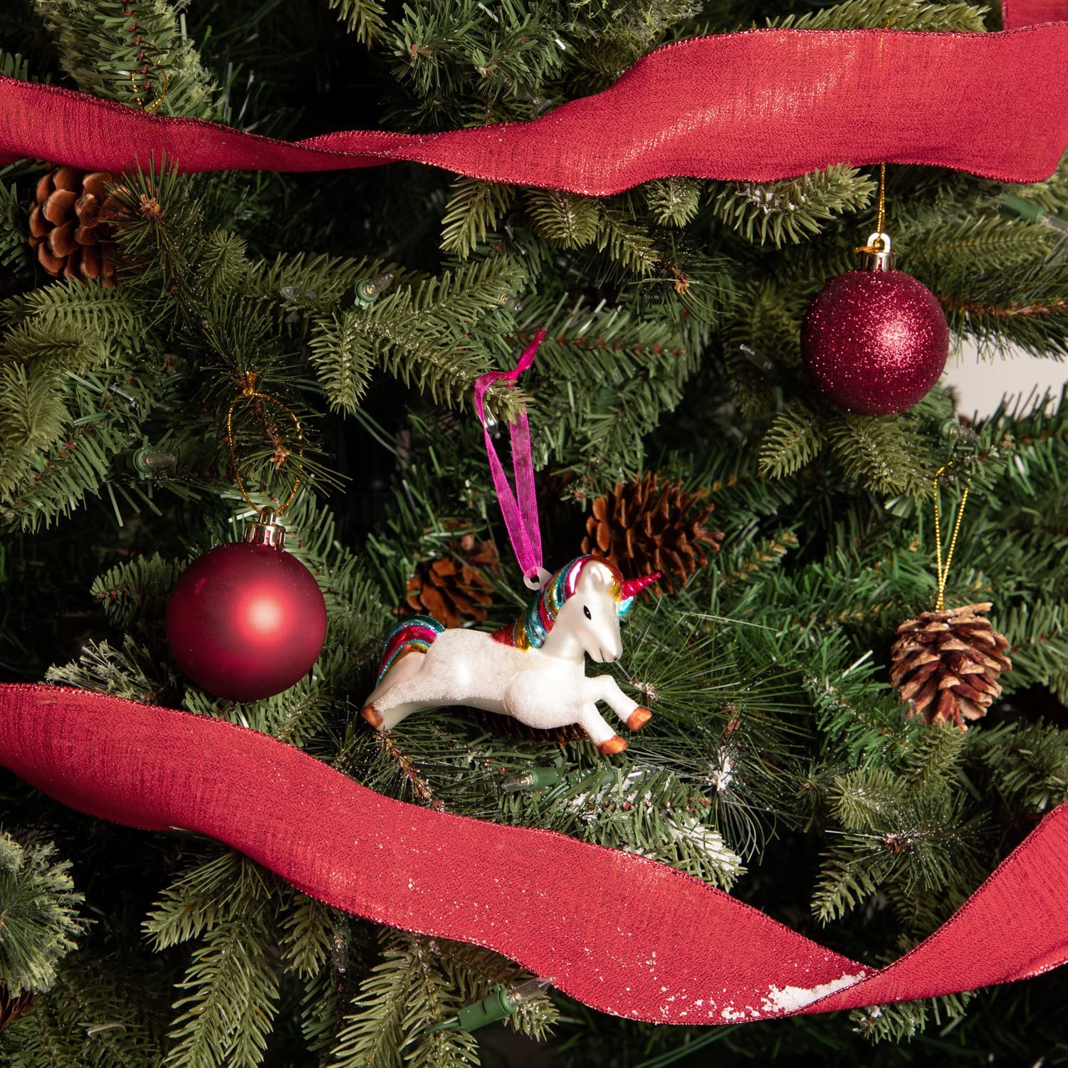 Every Day is Christmas Glass Blown Ornaments Cute Hand Made Figurines Tree Decoration, Unicorn