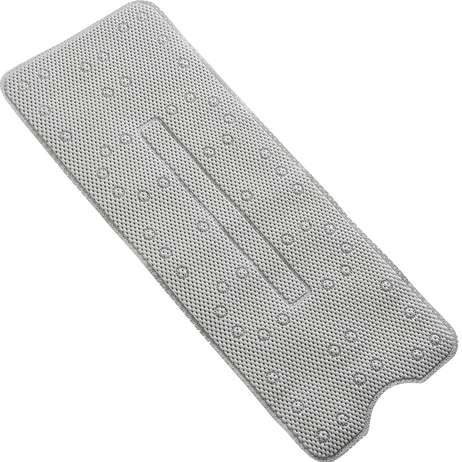Webos Soft Bathtub Mat Non Slip: Memory Foam Shower Mat With Suction Cups For Bathroom Inside Tub 40X16Inch (Light Grey)