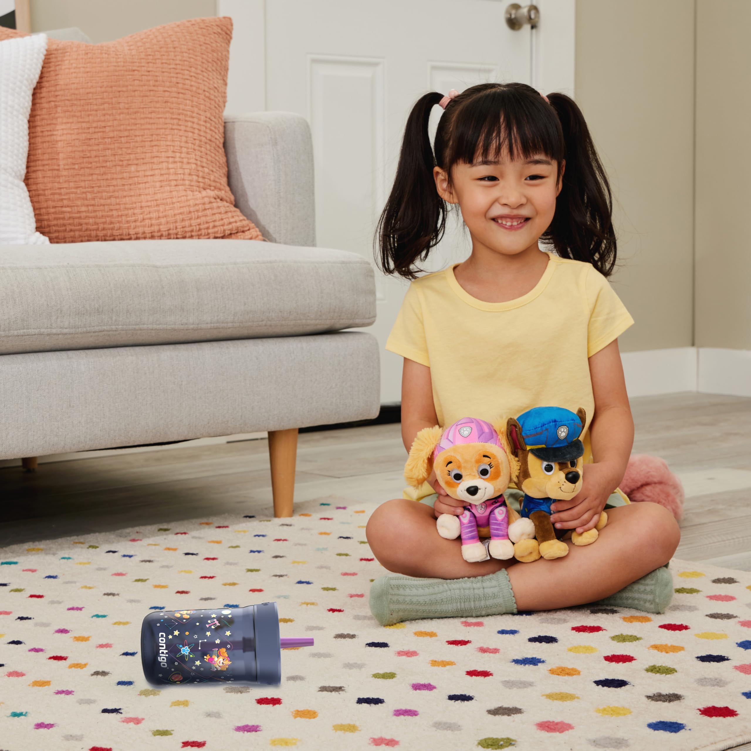 Contigo Kids Tumbler, Spill-Proof with Straw, 14oz, Paw Patrol Space Zodiac, Model 2220005, Plastic
