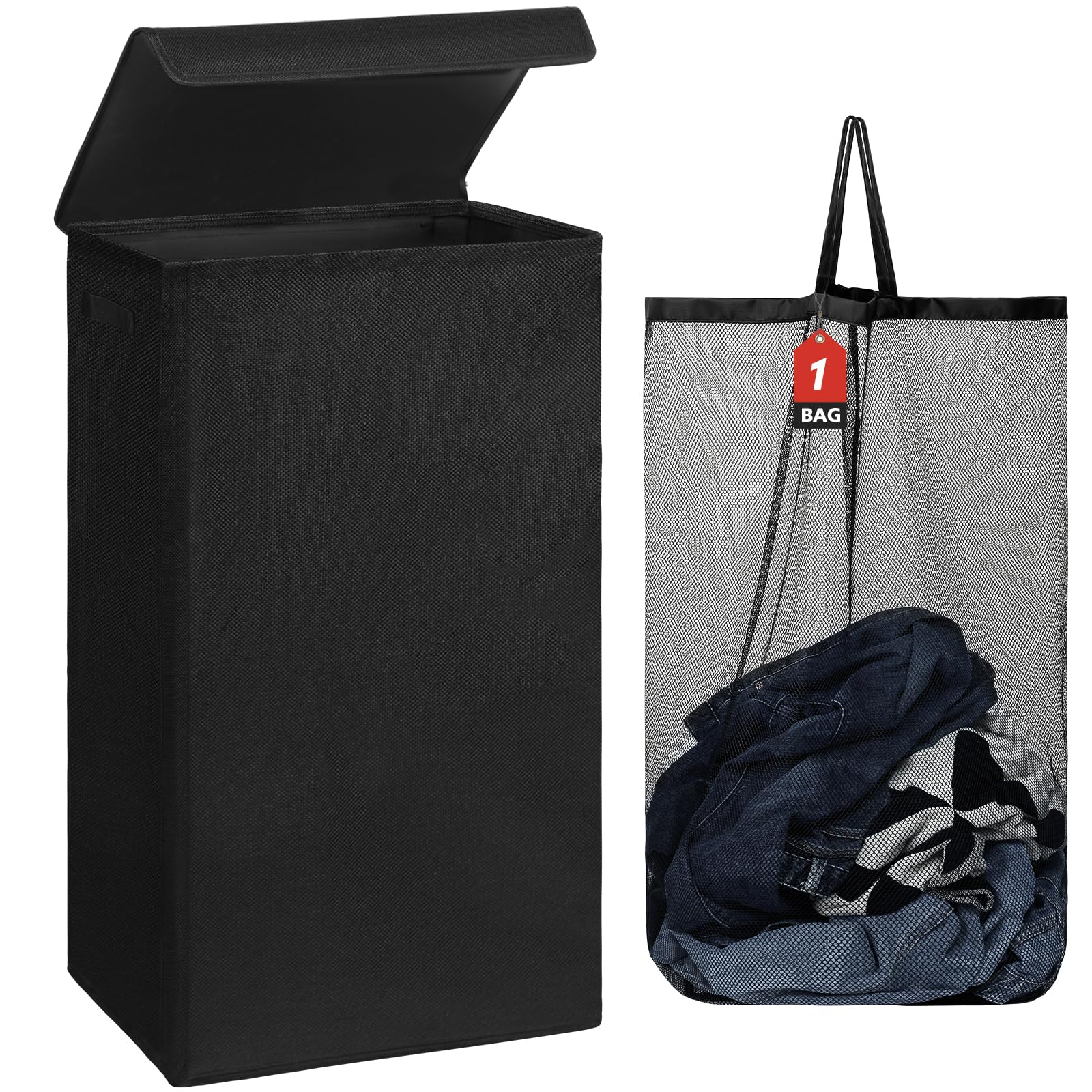 Dokehom 100L Laundry Basket With Lid And Removable Laundry Bags, Large Collapsible Laundry Hamper For Bedroom, Bathroom, Laundry