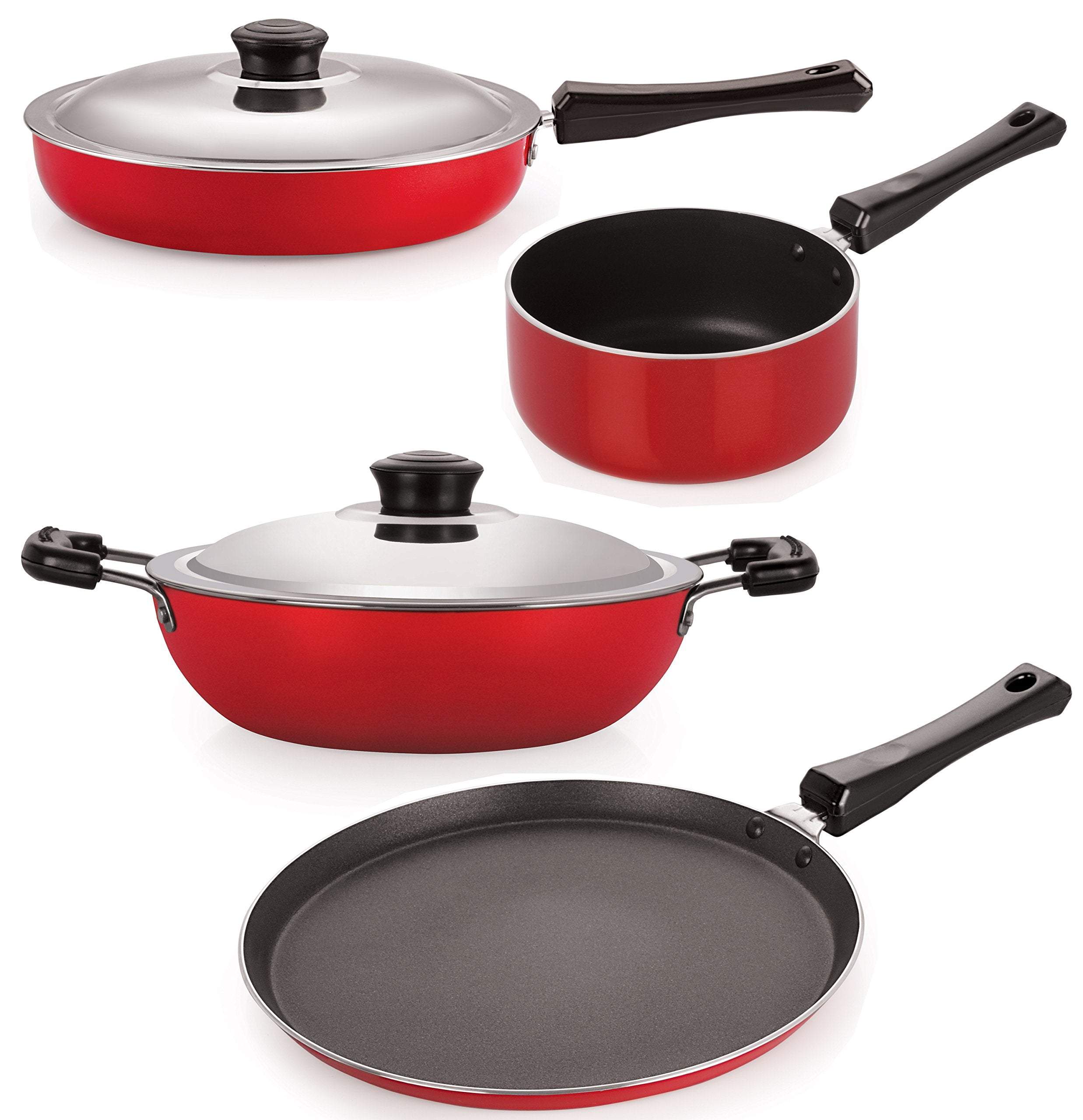 Nirlon NonStick Aluminium Heat Resistance Cookware Combo Gift Set With Bakelite Handle For Superior Grip