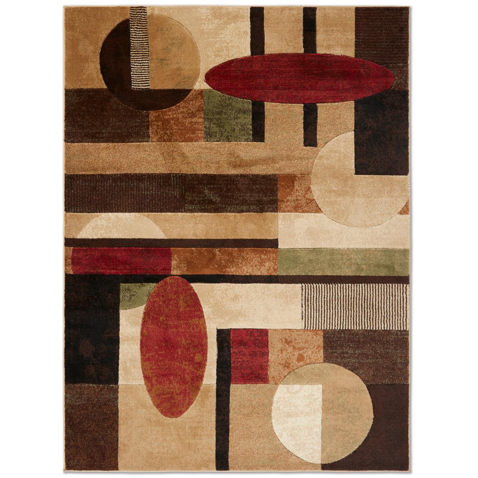 Home Dynamix Tribeca Jasmine Modern Area Rug, Abstract Brown/Green 67x910