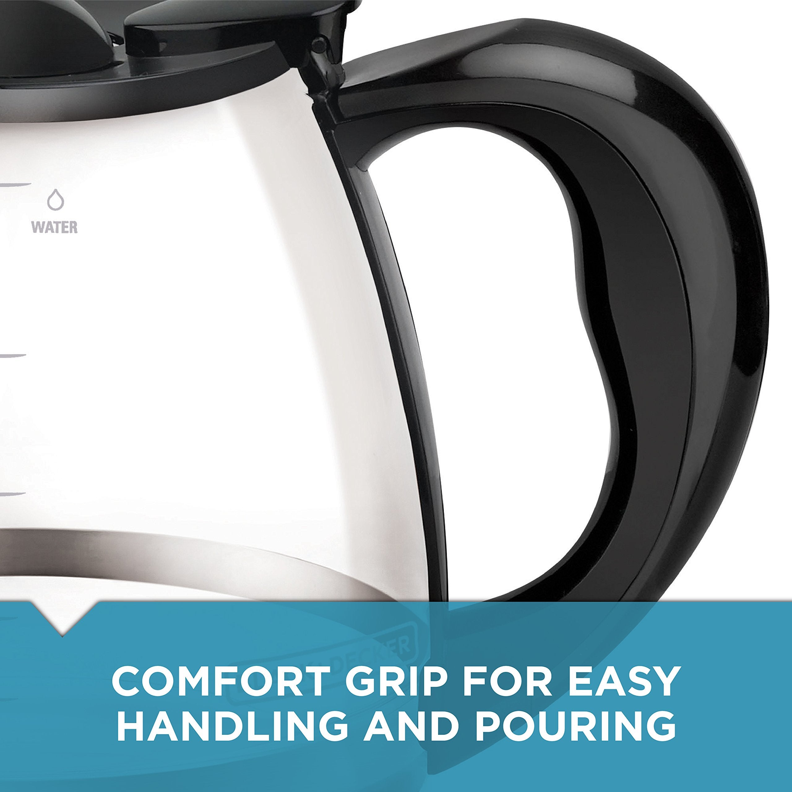 BLACK+DECKER 12-Cup Duralife Glass Carafe, Dishwasher-Safe, 96 Ounces, Black, Model GC3100B