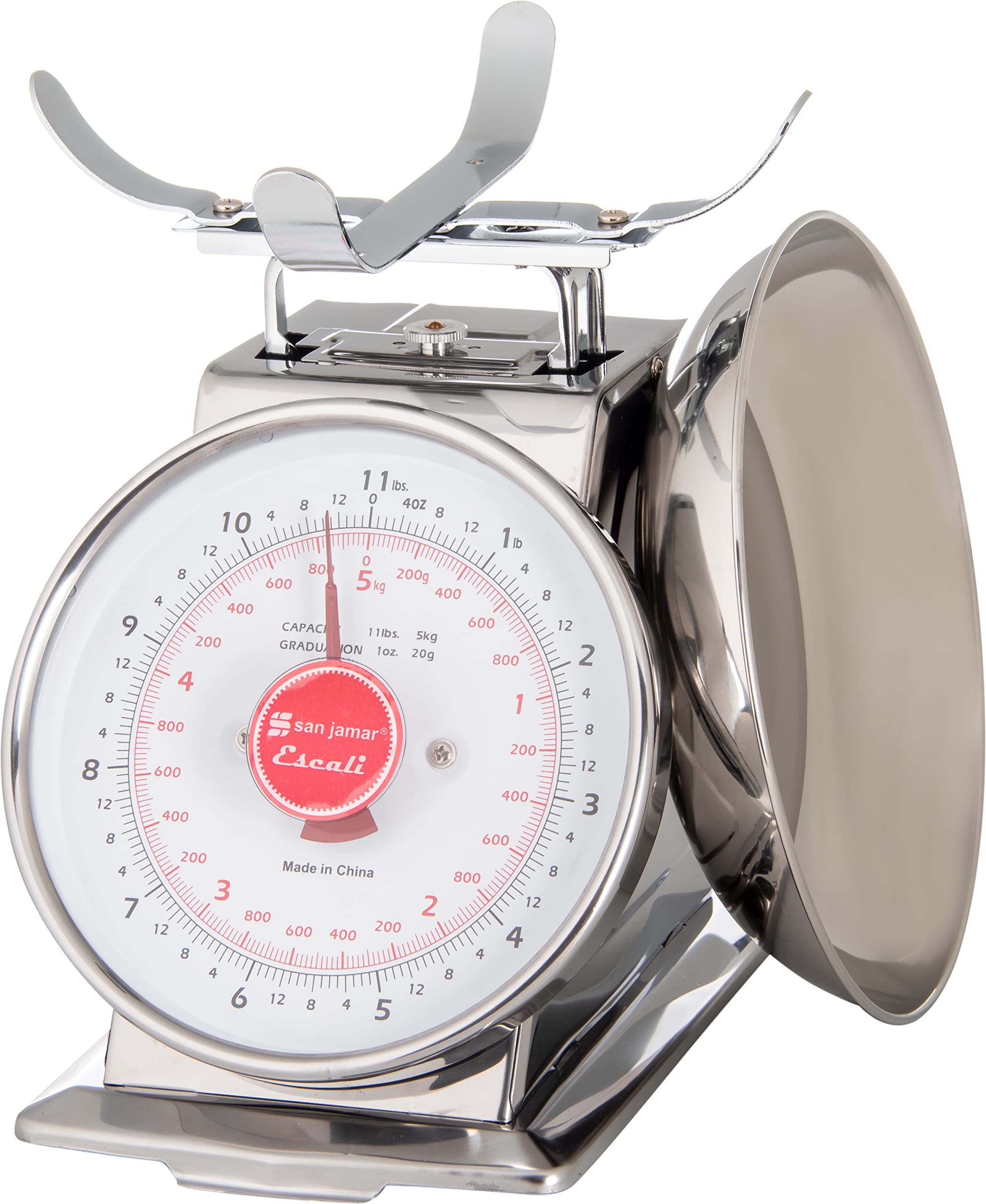San Jamar Escali Stainless Steel Mechanical Dial Scale with Bowl  Silver