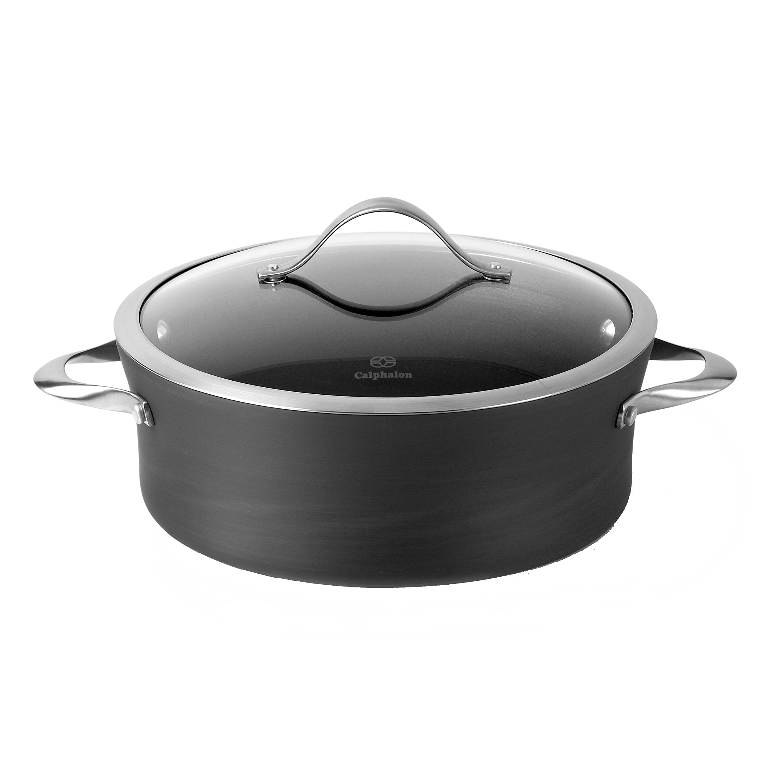 Calphalon Contemporary Hard-Anodized Aluminum Nonstick Cookware, Sauce Pot, 5-Quart, Black
