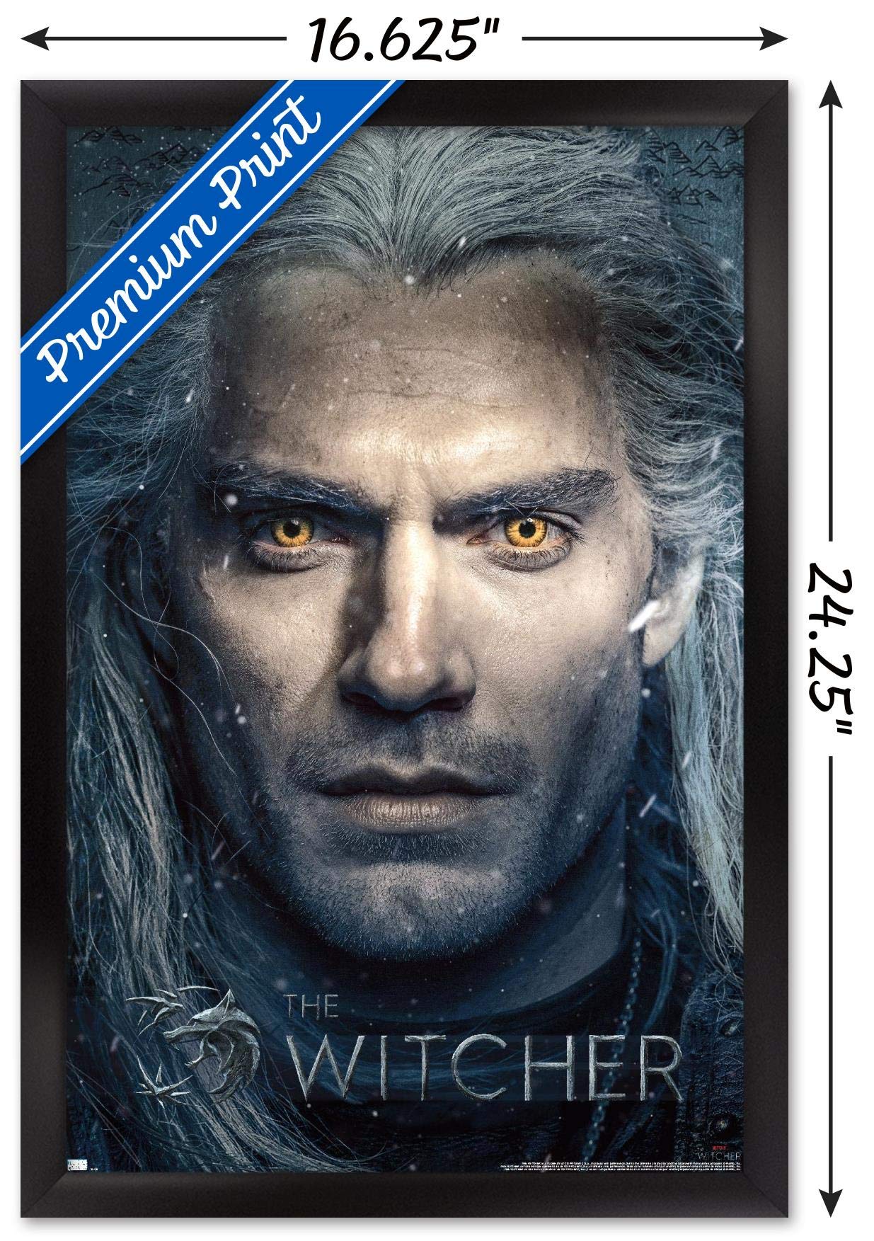Trends International Netflix The Witcher - Closeup Wall Poster, 14.725'' X 22.375'', Black Framed Version