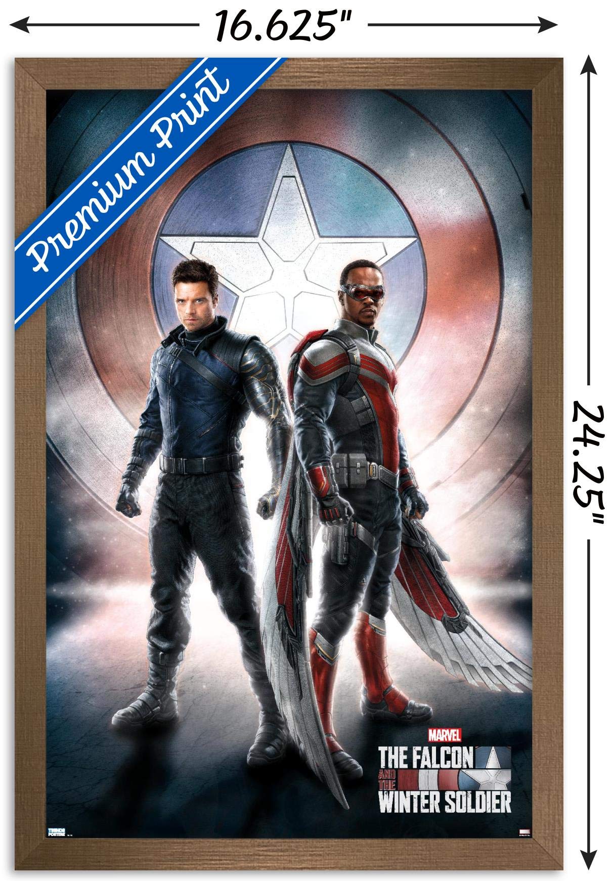 Trends International Marvel Television - Falcon And Winter Soldier - One Sheet Wall Poster, 14.725'' X 22.375'', Bronze Framed V