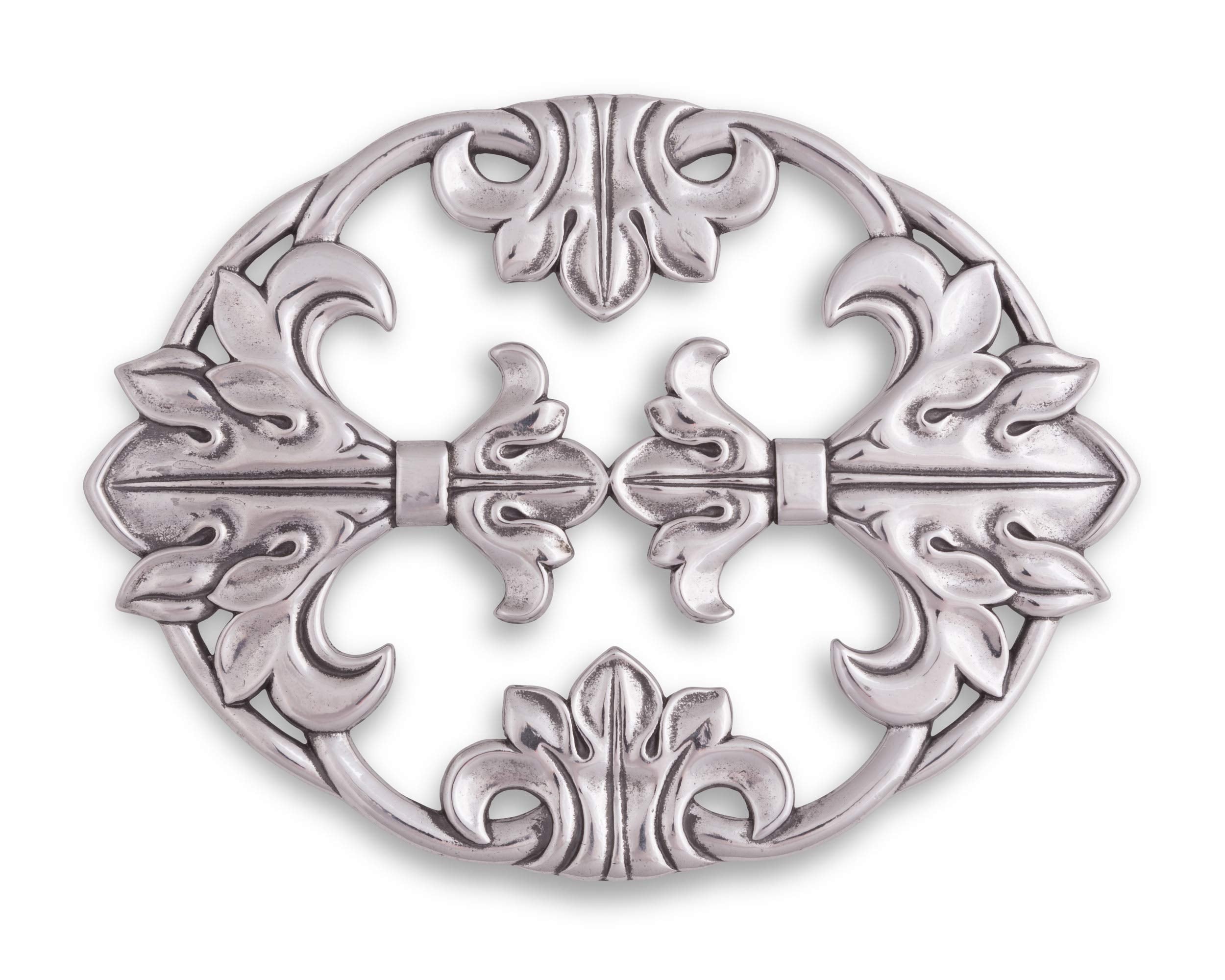 Arthur Court Designs Aluminum Fleur-De-Lis Trivet Hot Pans Pots Dishes Or Teapot French Theme 9.25 Inch X 7 Inch