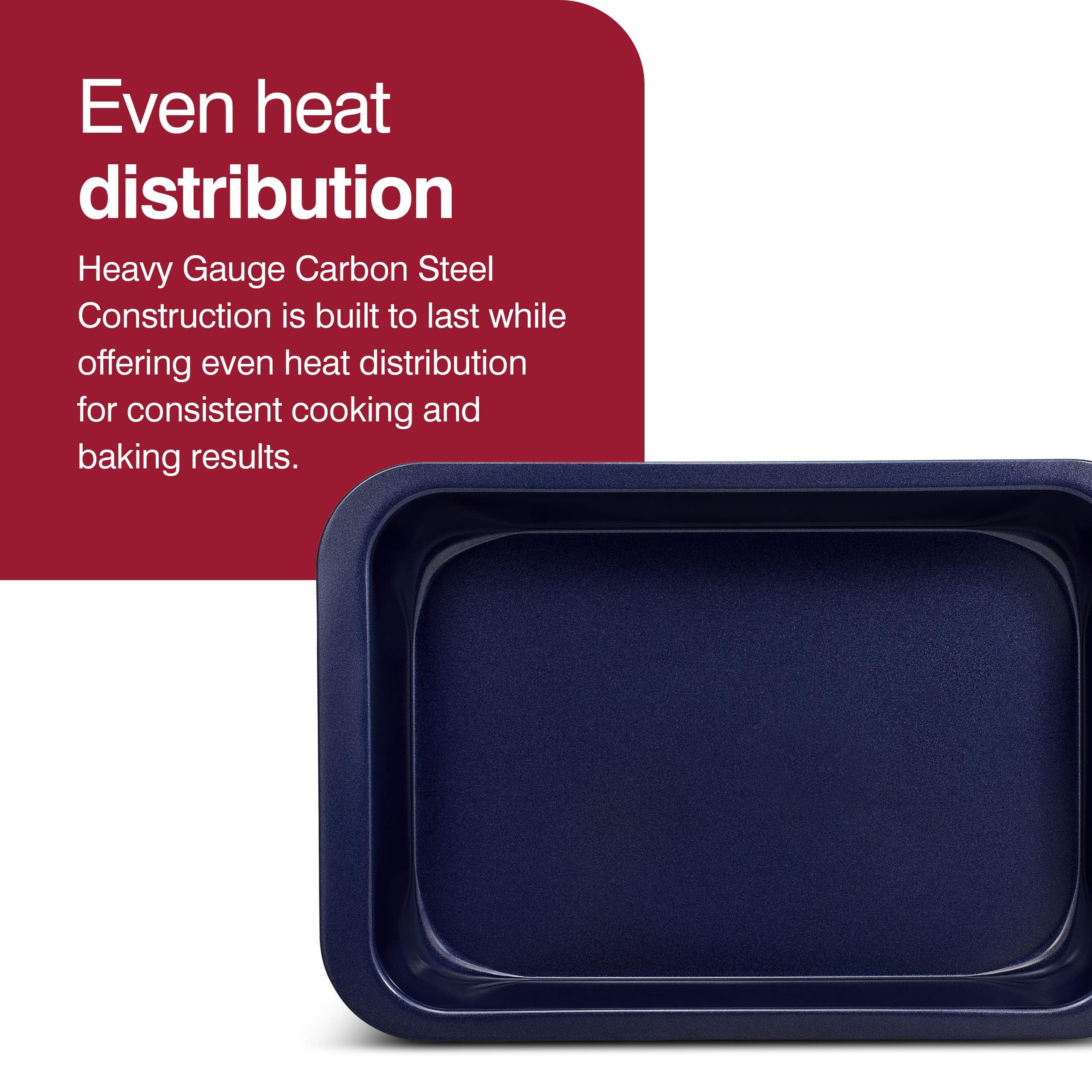 Zyliss E980190 Non-Stick Oven Tray | 30Cm X 20Cm | Carbon Steel | Dark Blue | Baking Tin/Bakeware/Roasting | Dishwasher Safe | 5