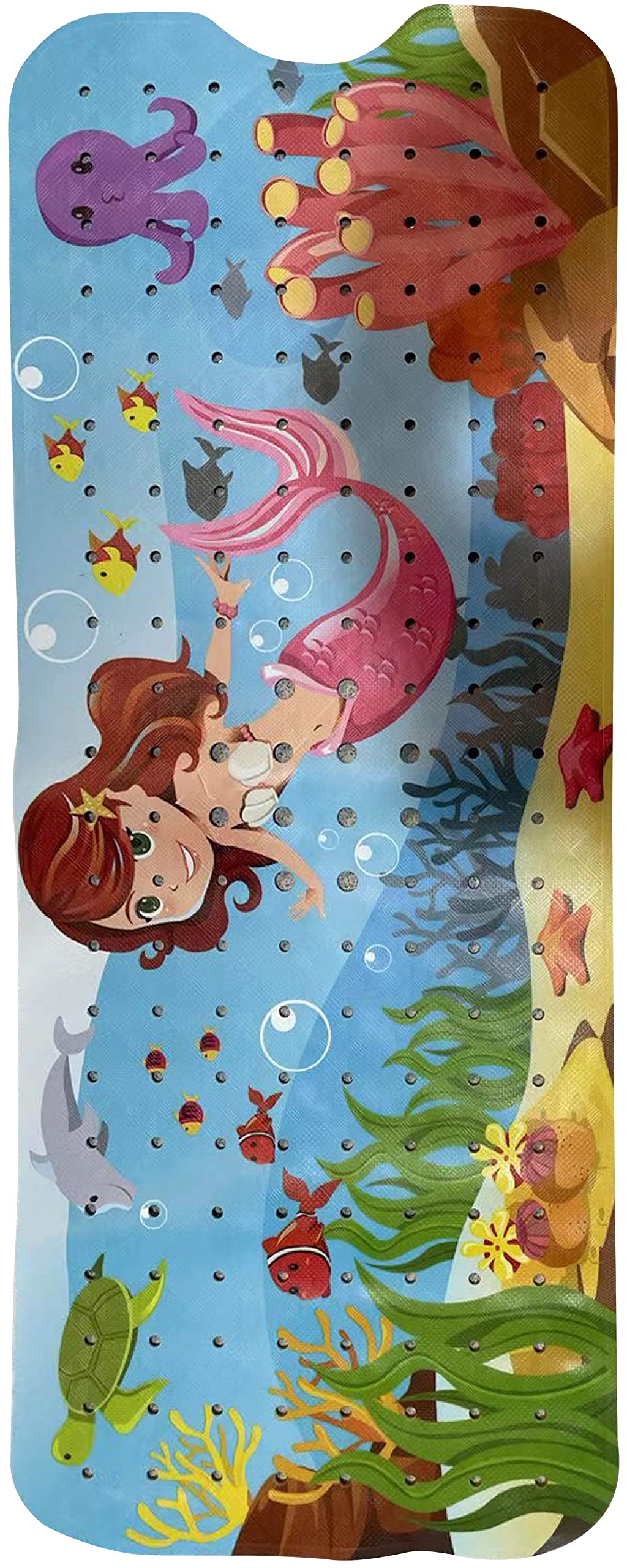 Mermaid Bath Mat - Bath Grips For Tub Kids - Anti Slip Bath Mat For Kids - Bath Mat For Baby - Bath Mat For Toddler - Tub Mat Fo